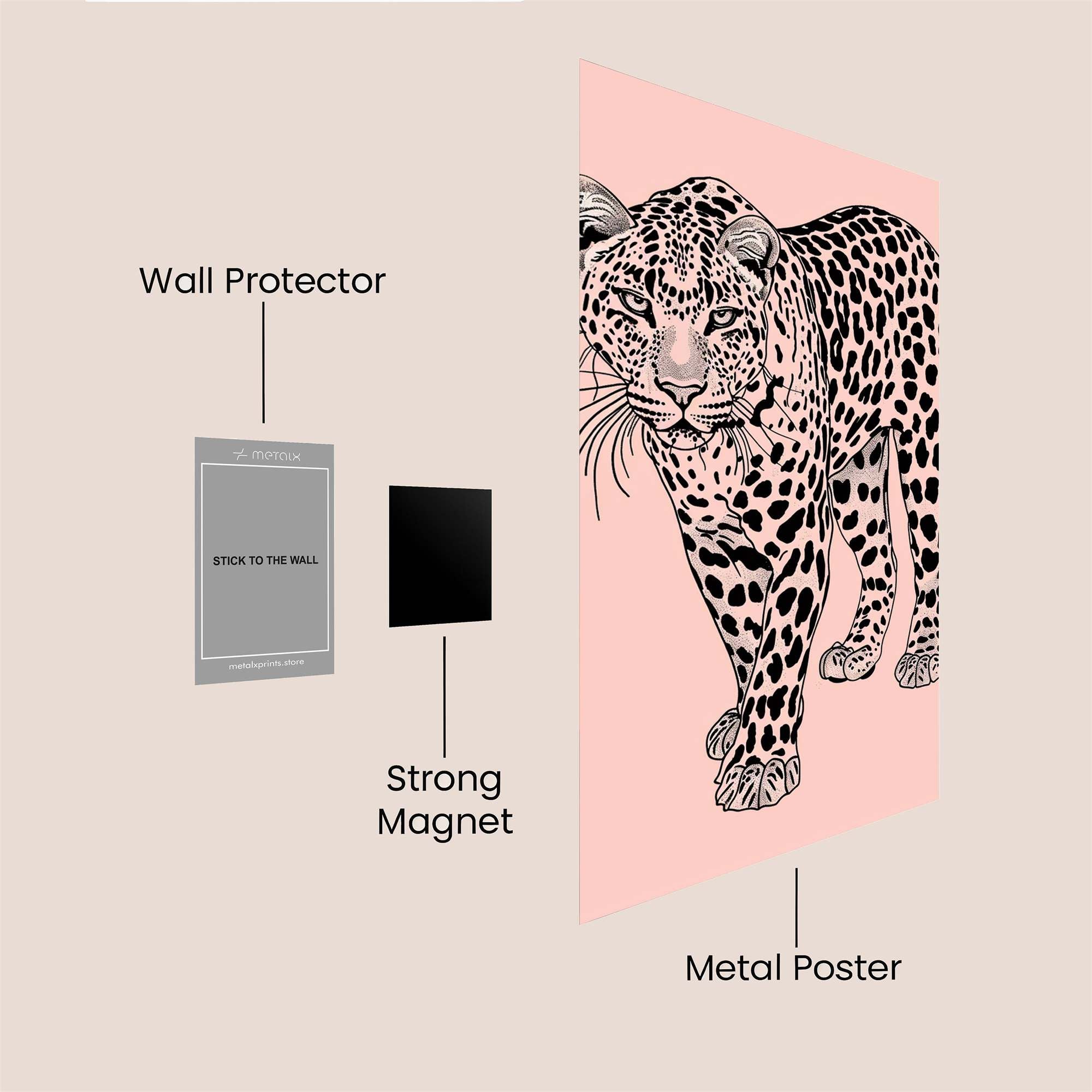 Leopard Elegance Safe Wall Magnetic / M