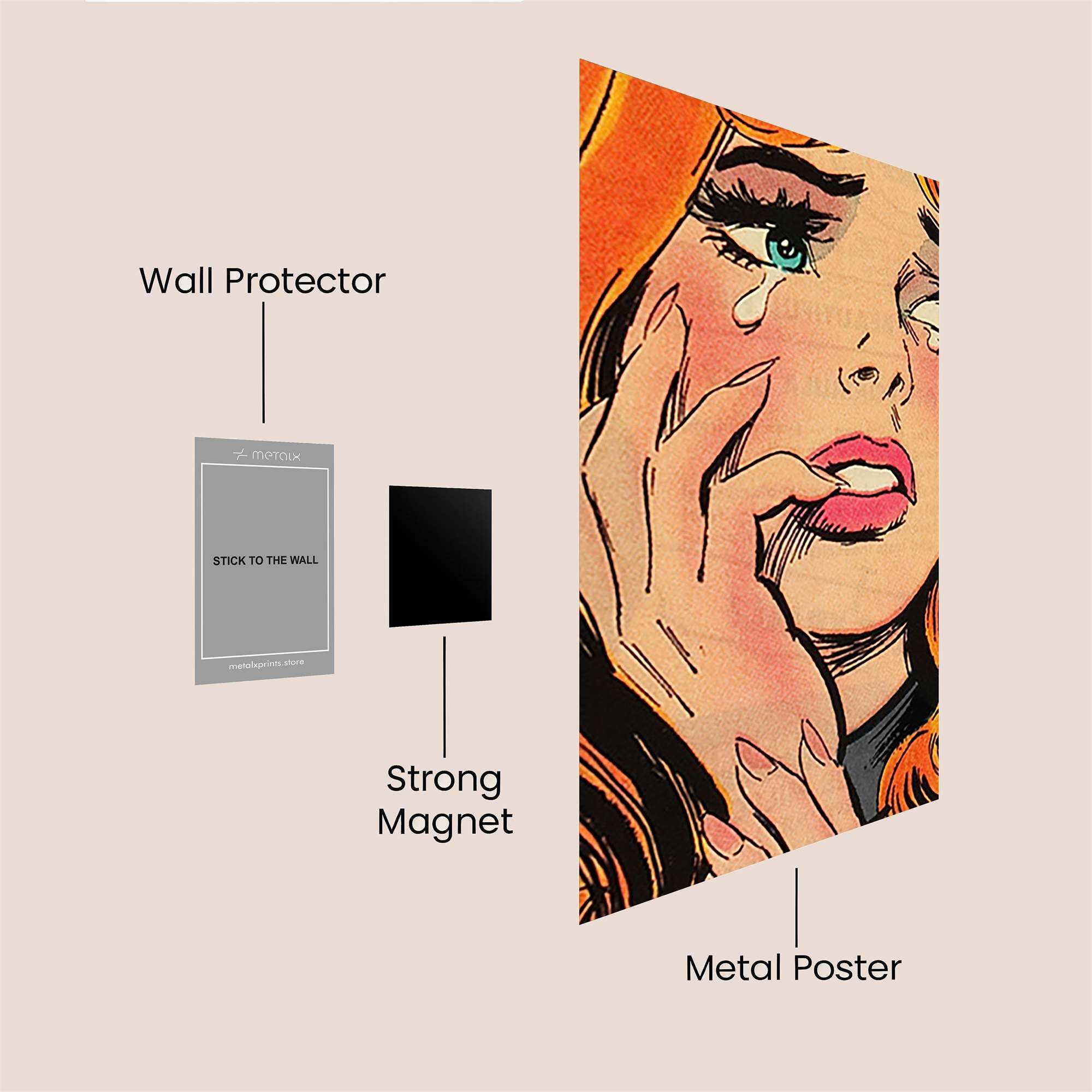 Tears Flowing Safe Wall Magnetic / M