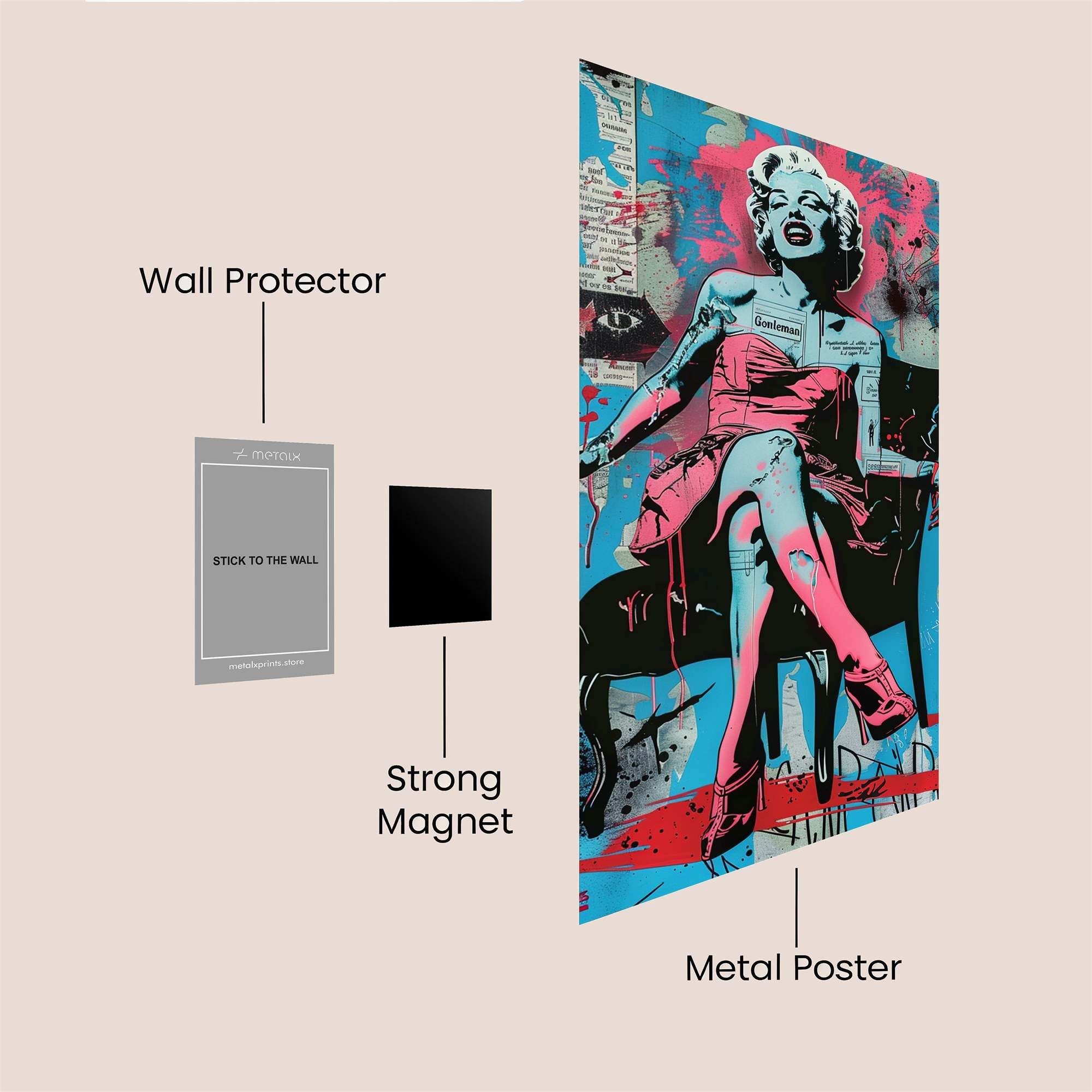Marilyn Vibrant Safe Wall Magnetic / M