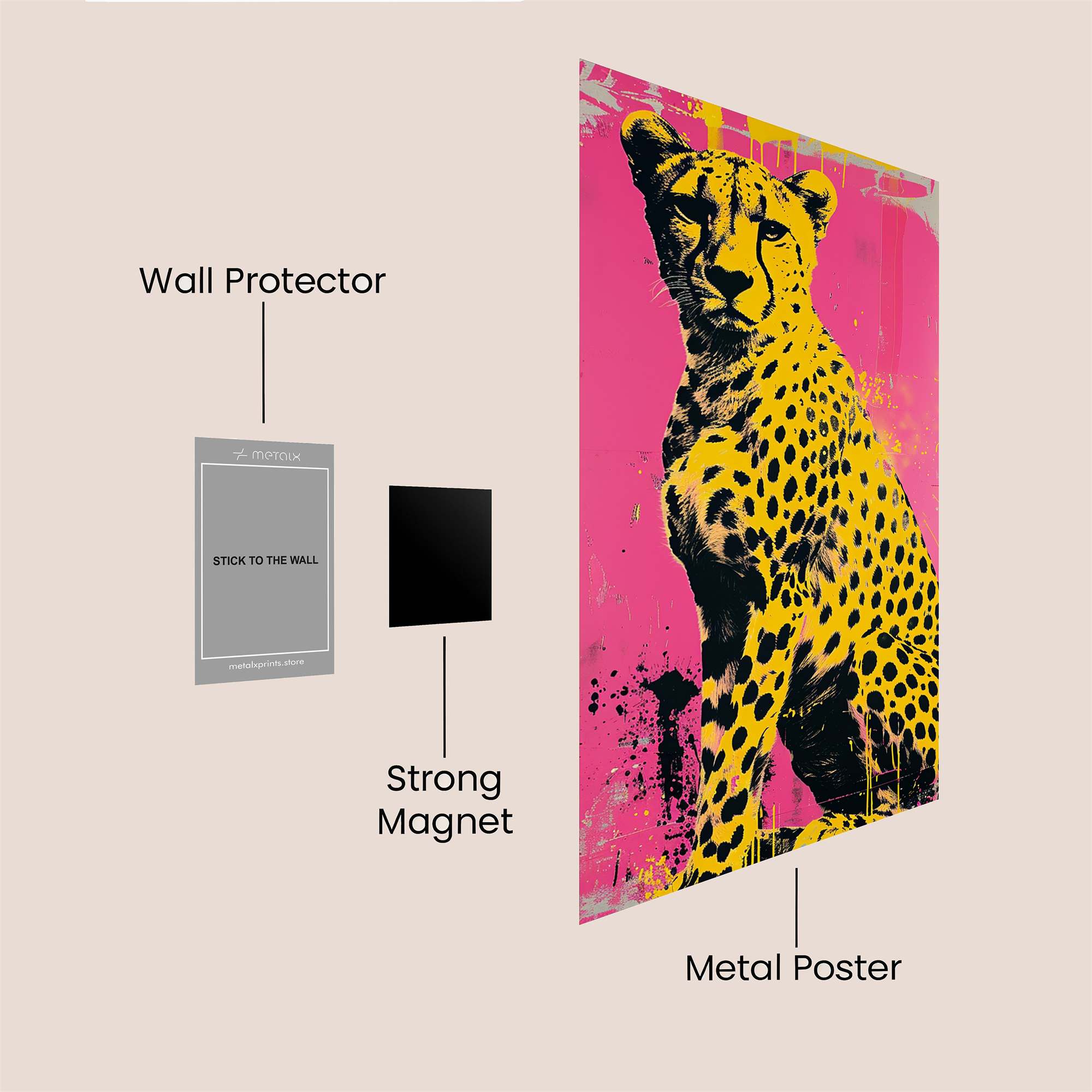 Cheetah Vibrant Safe Wall Magnetic / M
