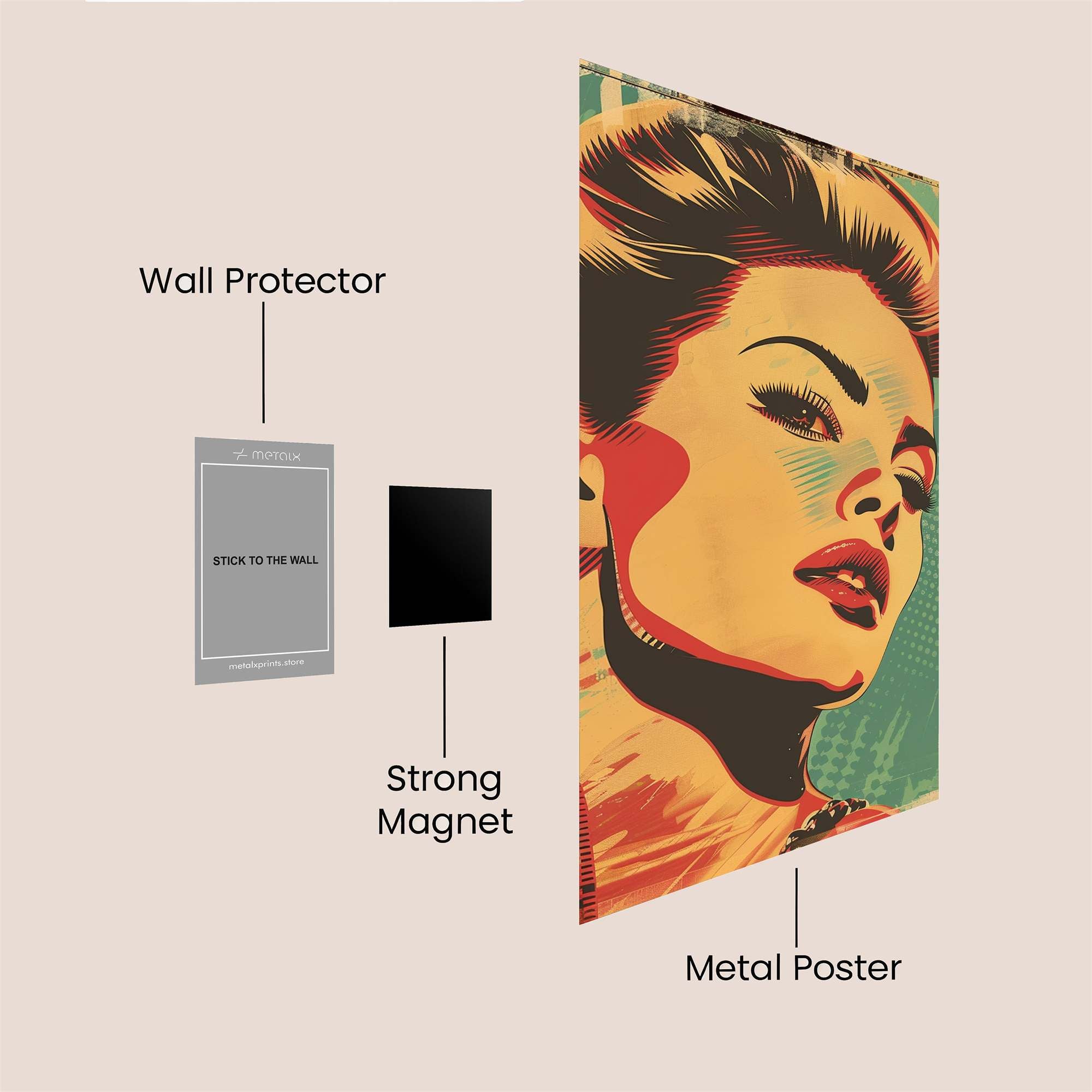 Retro Glamour Safe Wall Magnetic / M