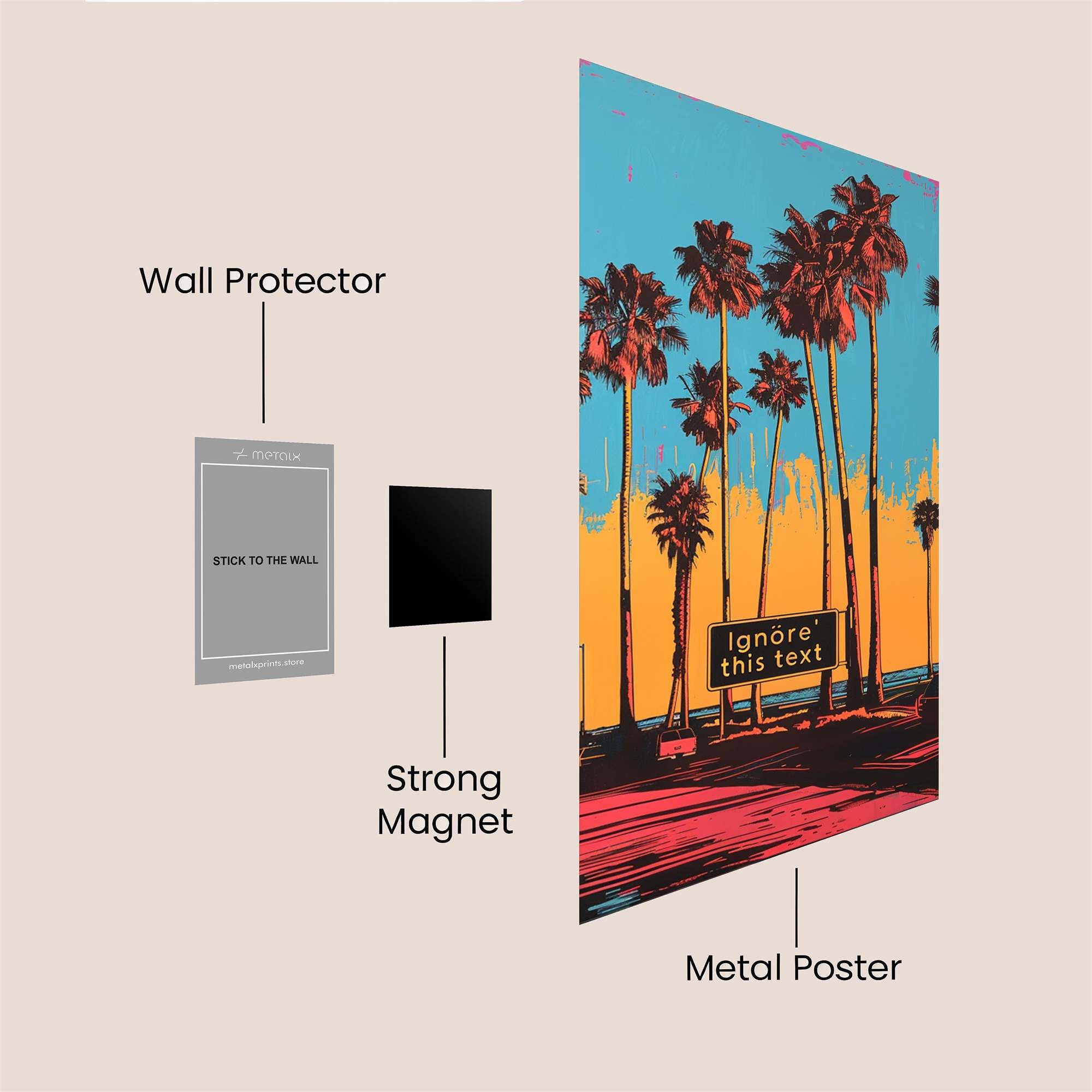 Palms Vibrant Safe Wall Magnetic / M