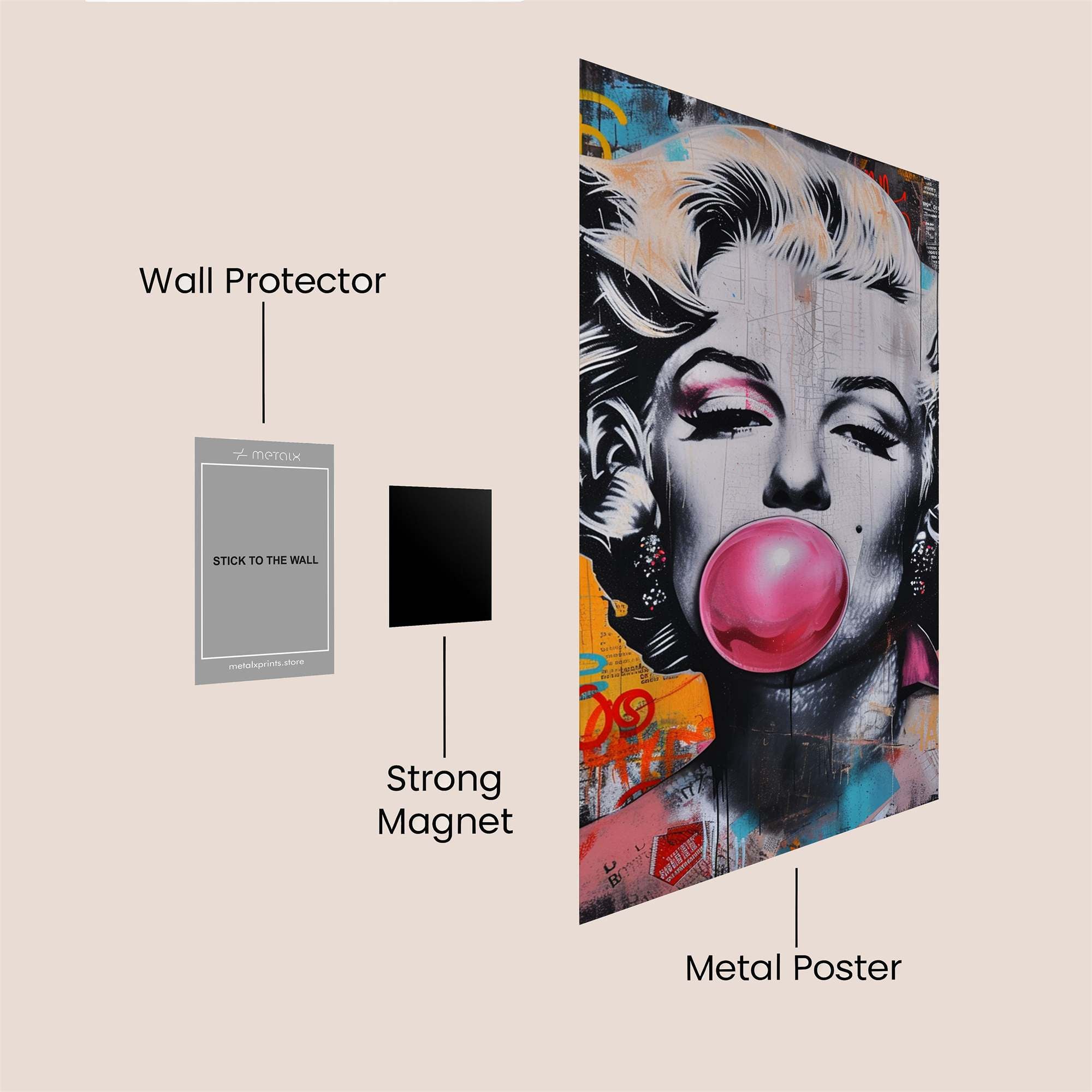 Marilyn Whimsical Safe Wall Magnetic / M