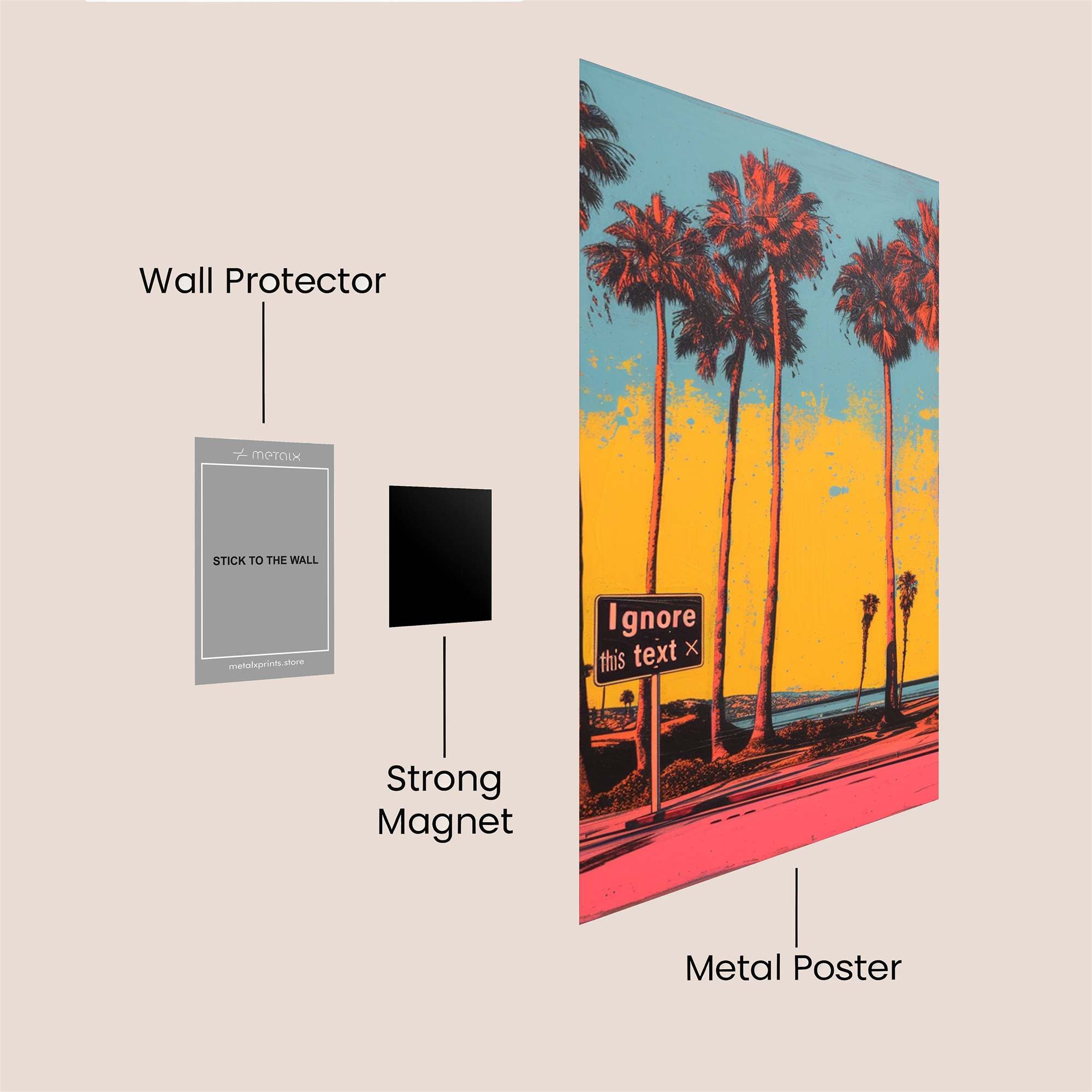 Palms Vibrant Safe Wall Magnetic / M