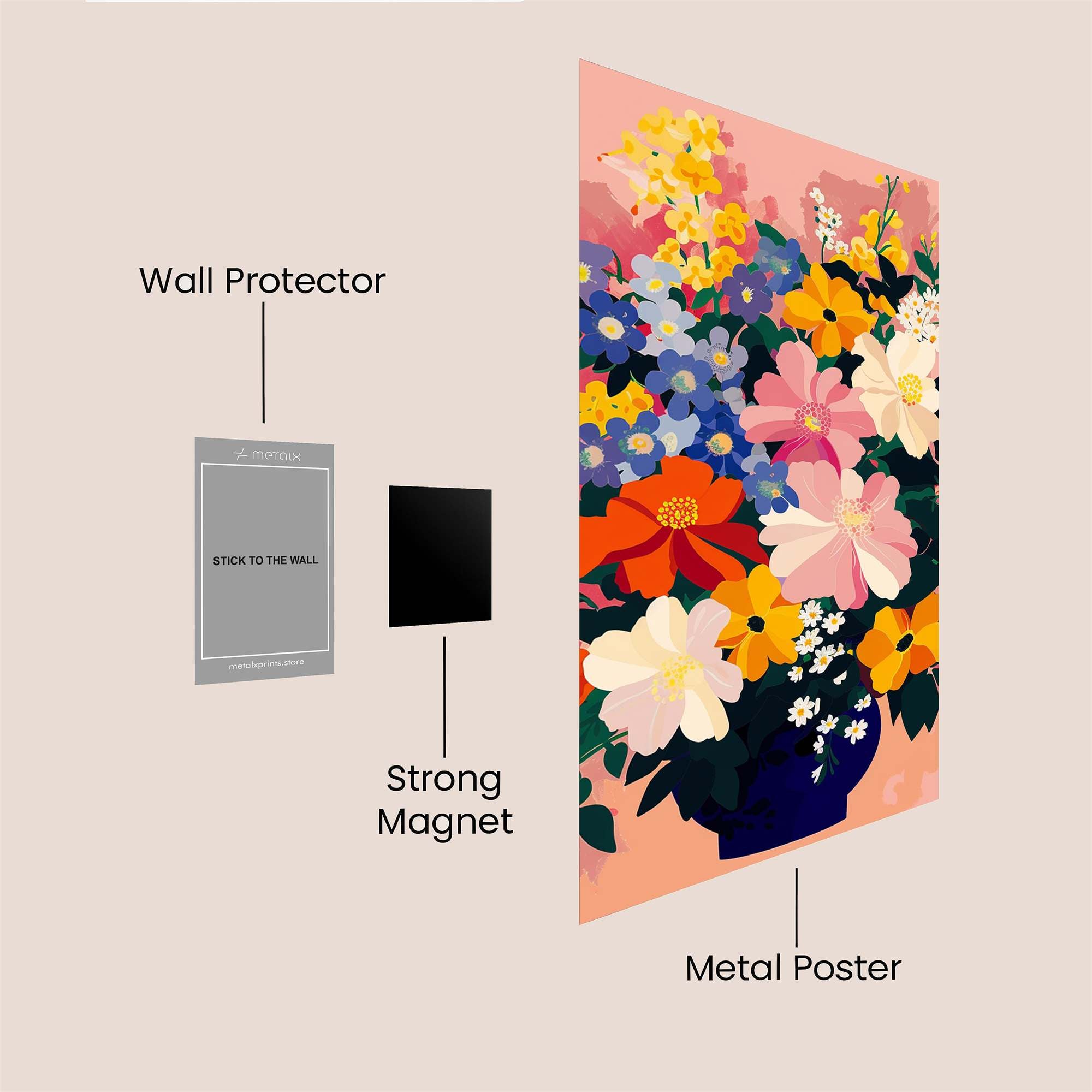 Floral Harmony Safe Wall Magnetic / M