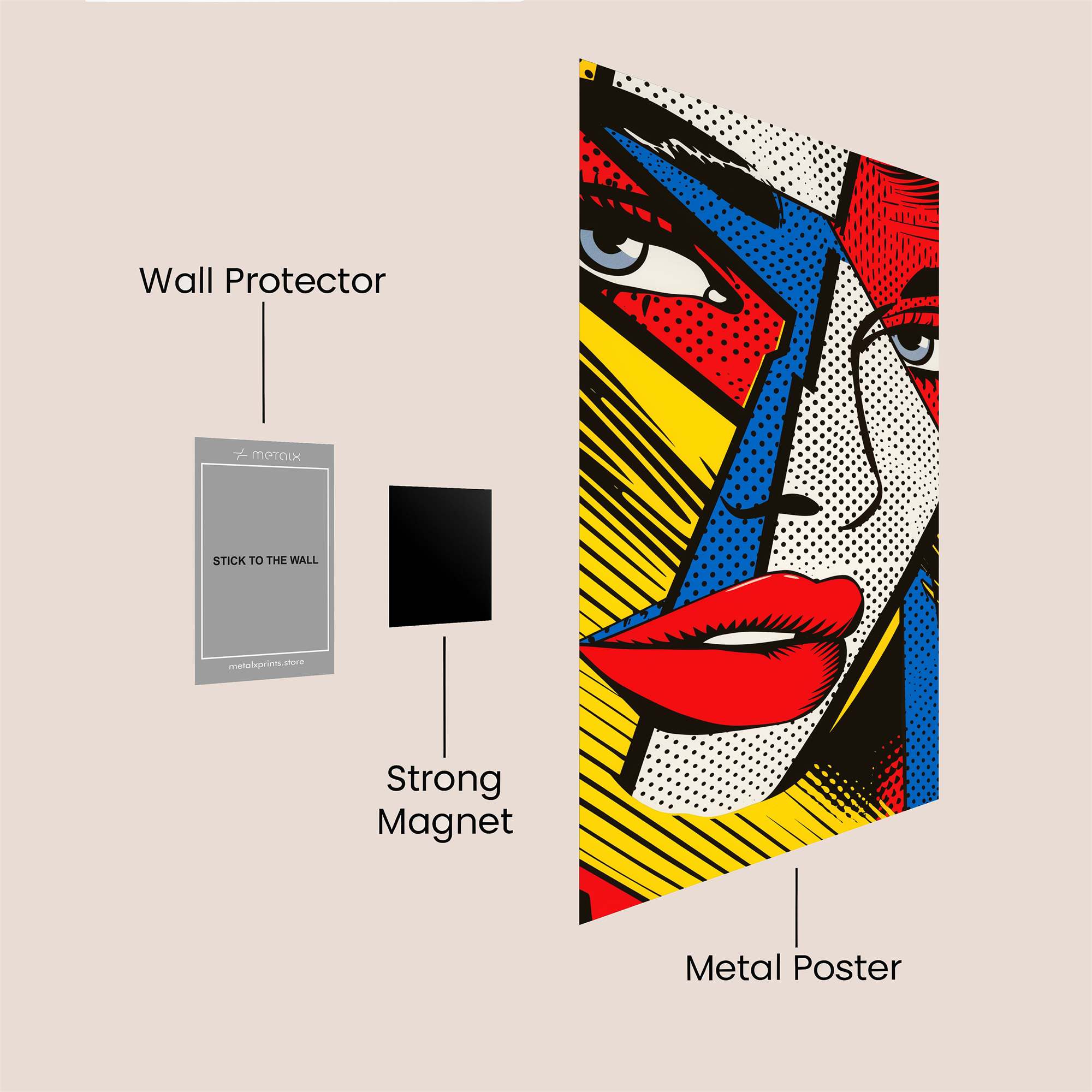 PopArt Vibrant Safe Wall Magnetic / M