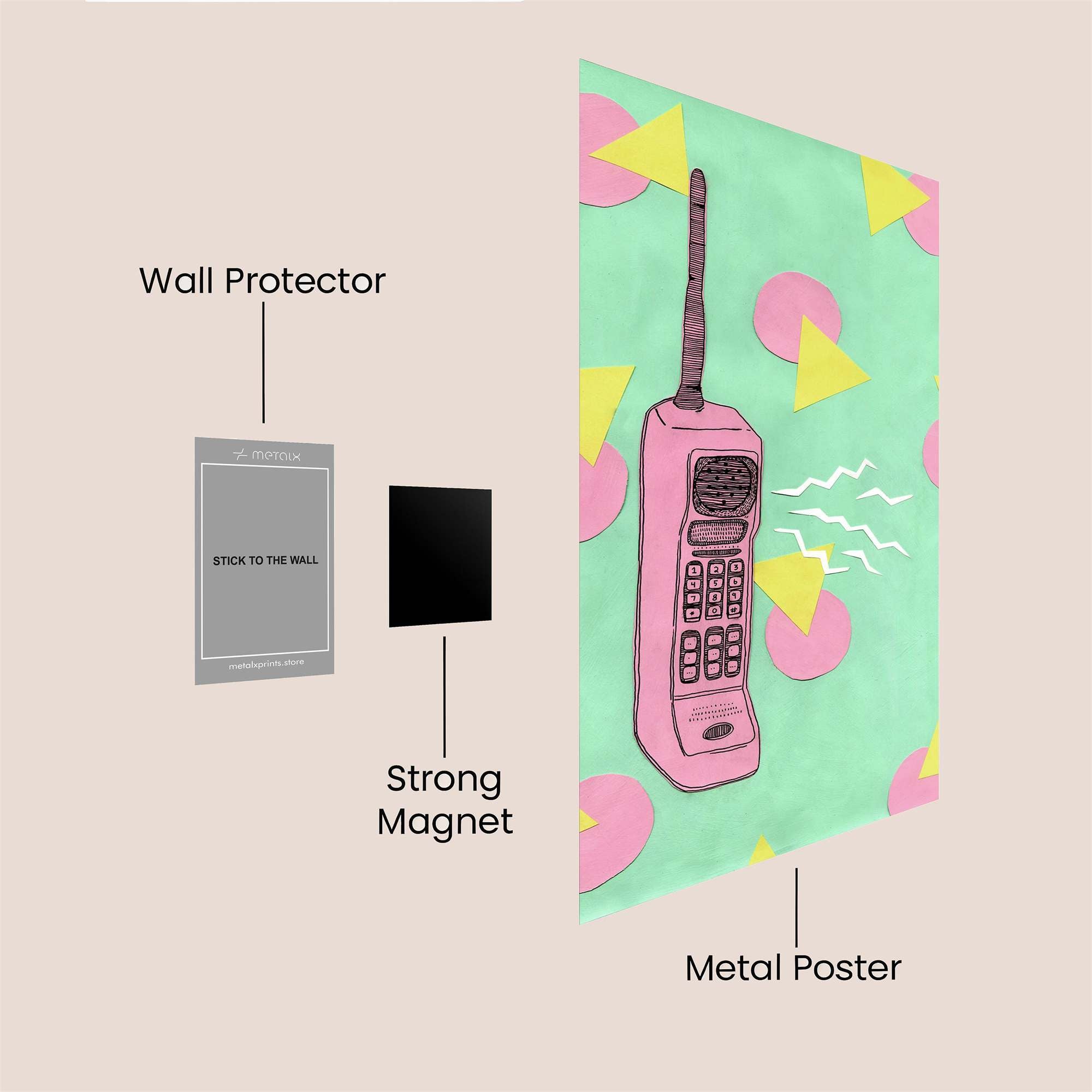 Retro Whimsy Safe Wall Magnetic / M