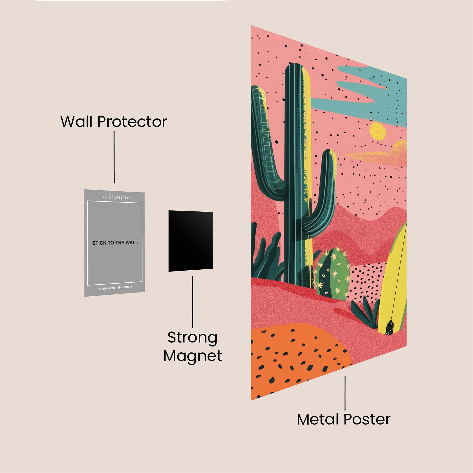 Cactus Serenity Safe Wall Magnetic / M