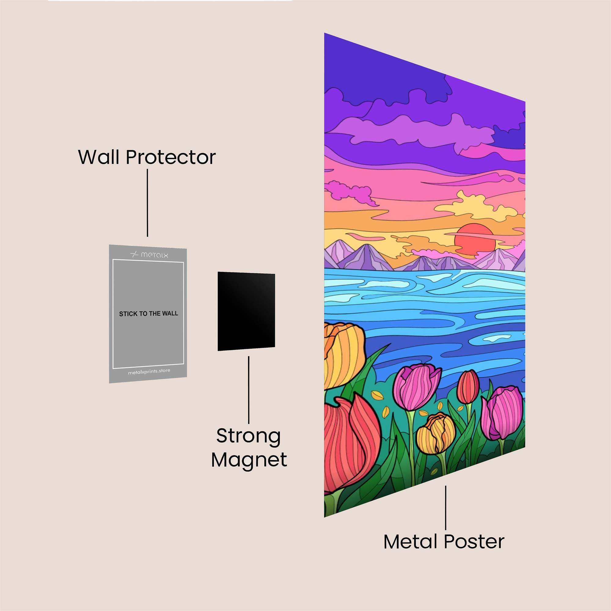Sunset Serenity Safe Wall Magnetic / M