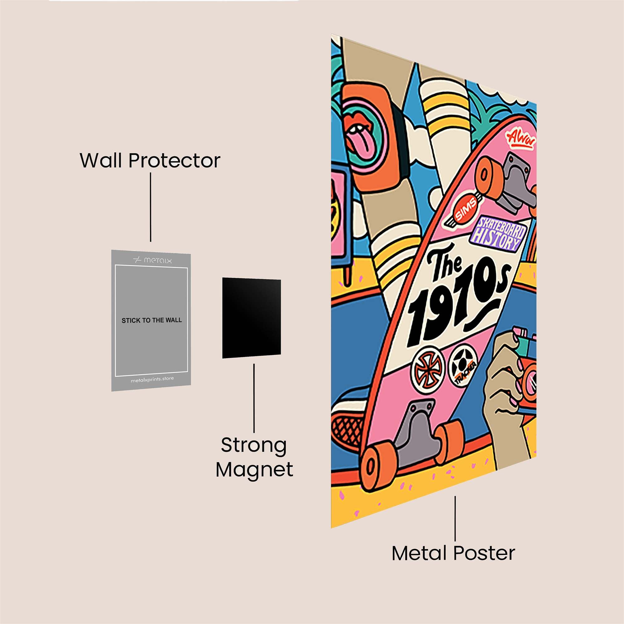 Skateboard Vibe Safe Wall Magnetic / M