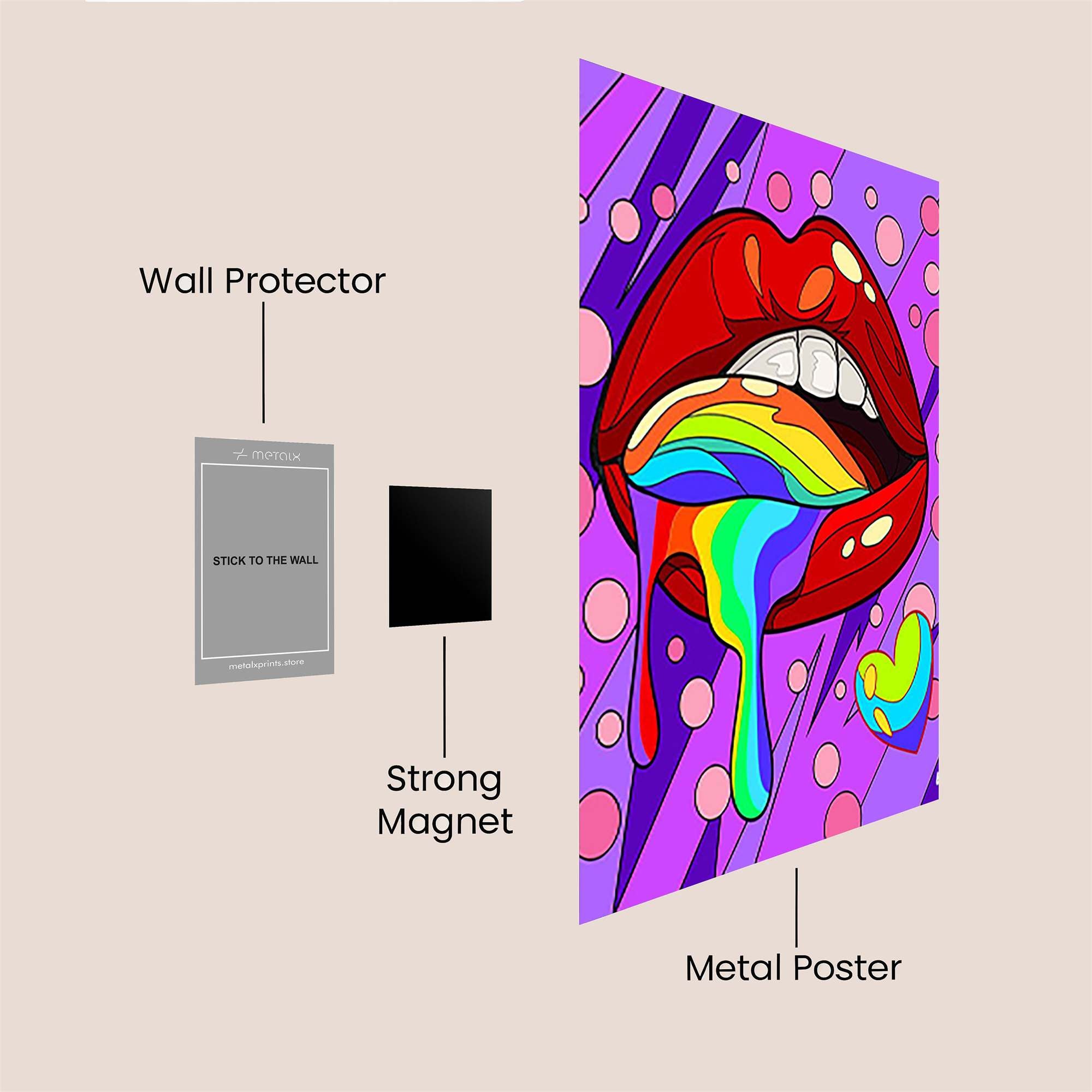 Lips Delight Safe Wall Magnetic / M