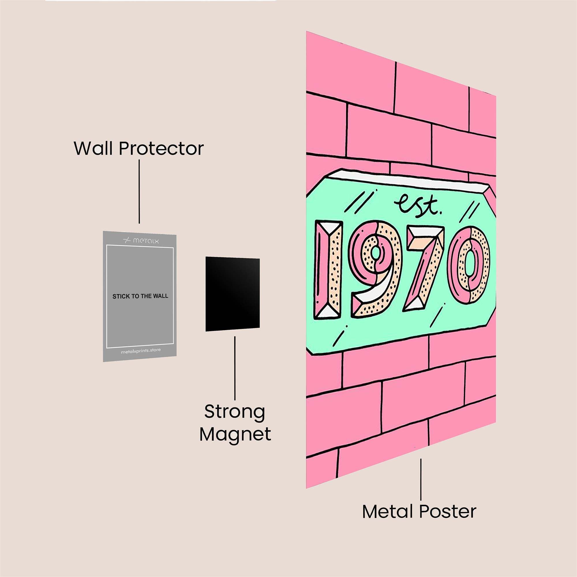Seventies Whimsy Safe Wall Magnetic / M