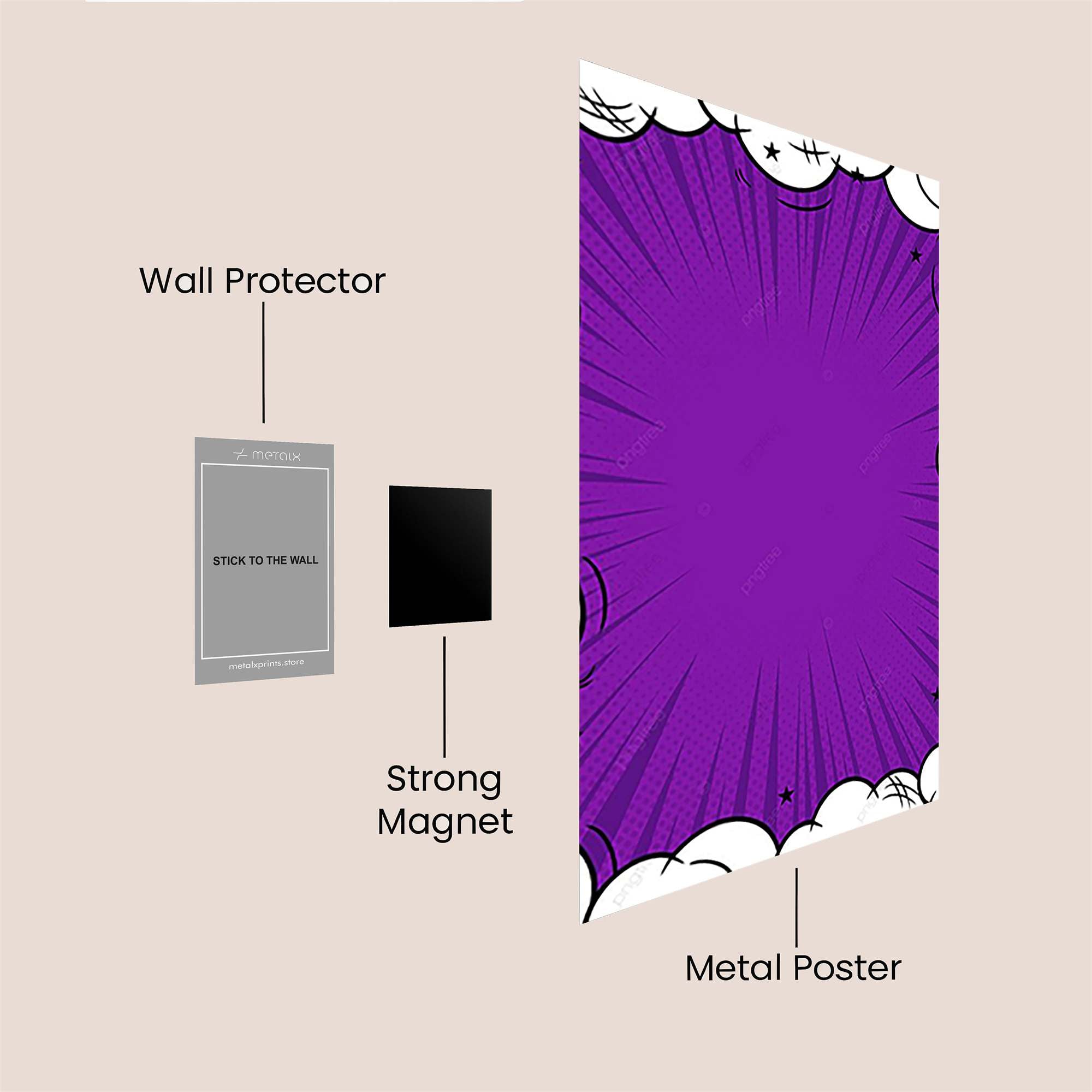 Purple Blast Safe Wall Magnetic / M