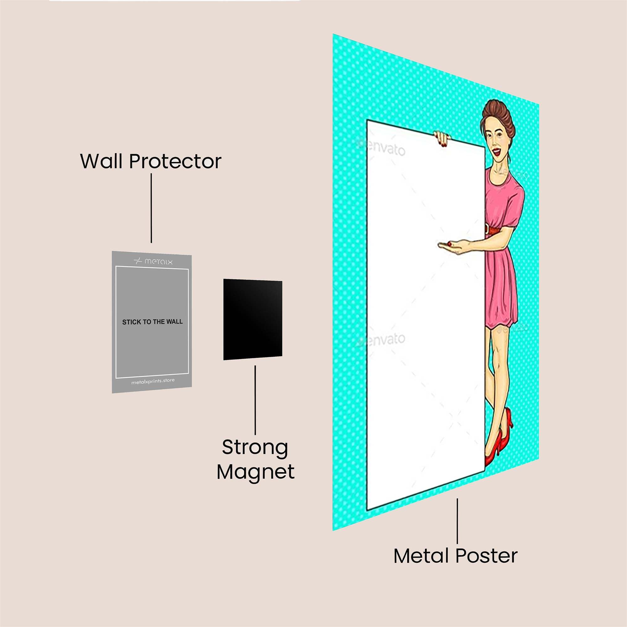 Lady Whimsy Safe Wall Magnetic / M