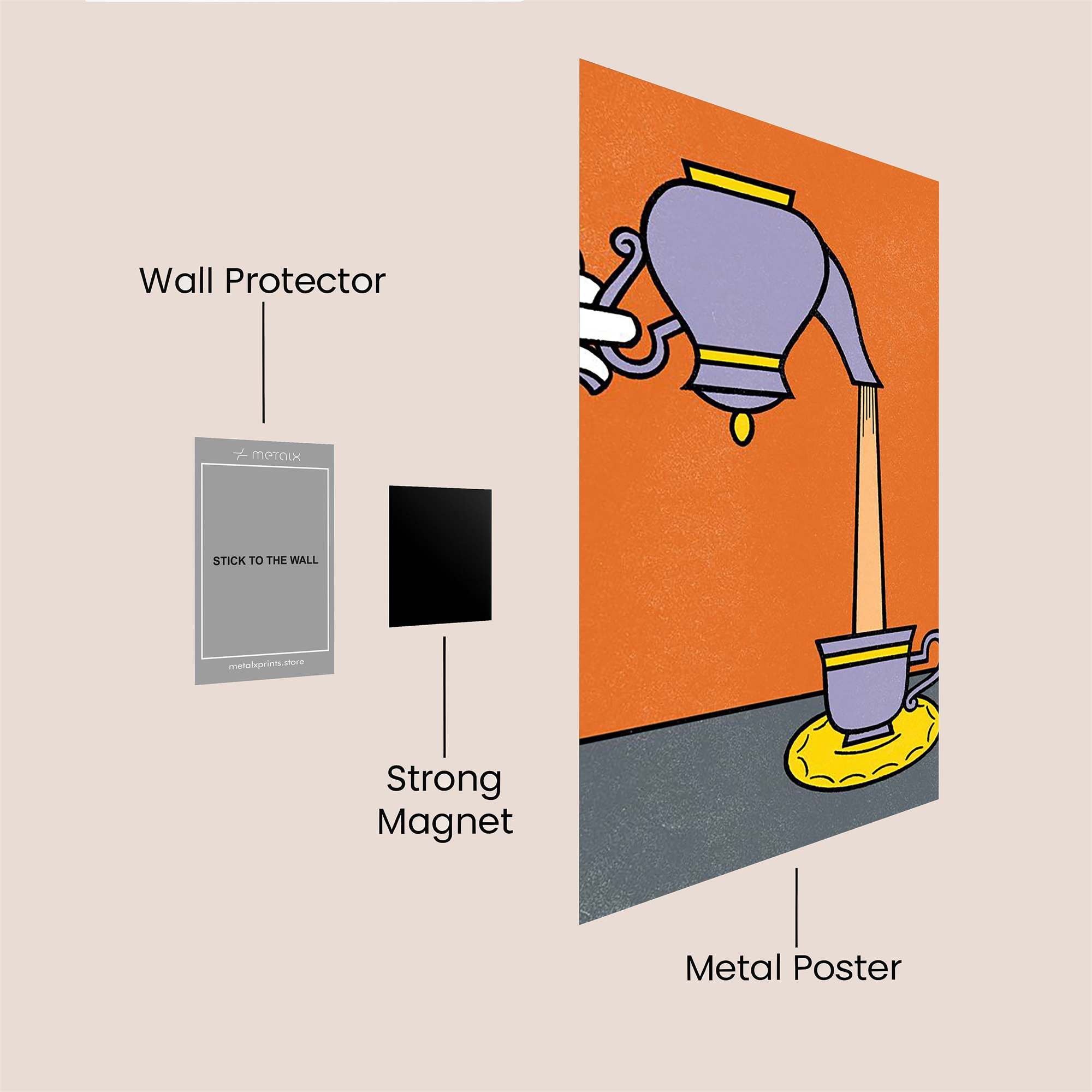 Teapot Tranquil Safe Wall Magnetic / M