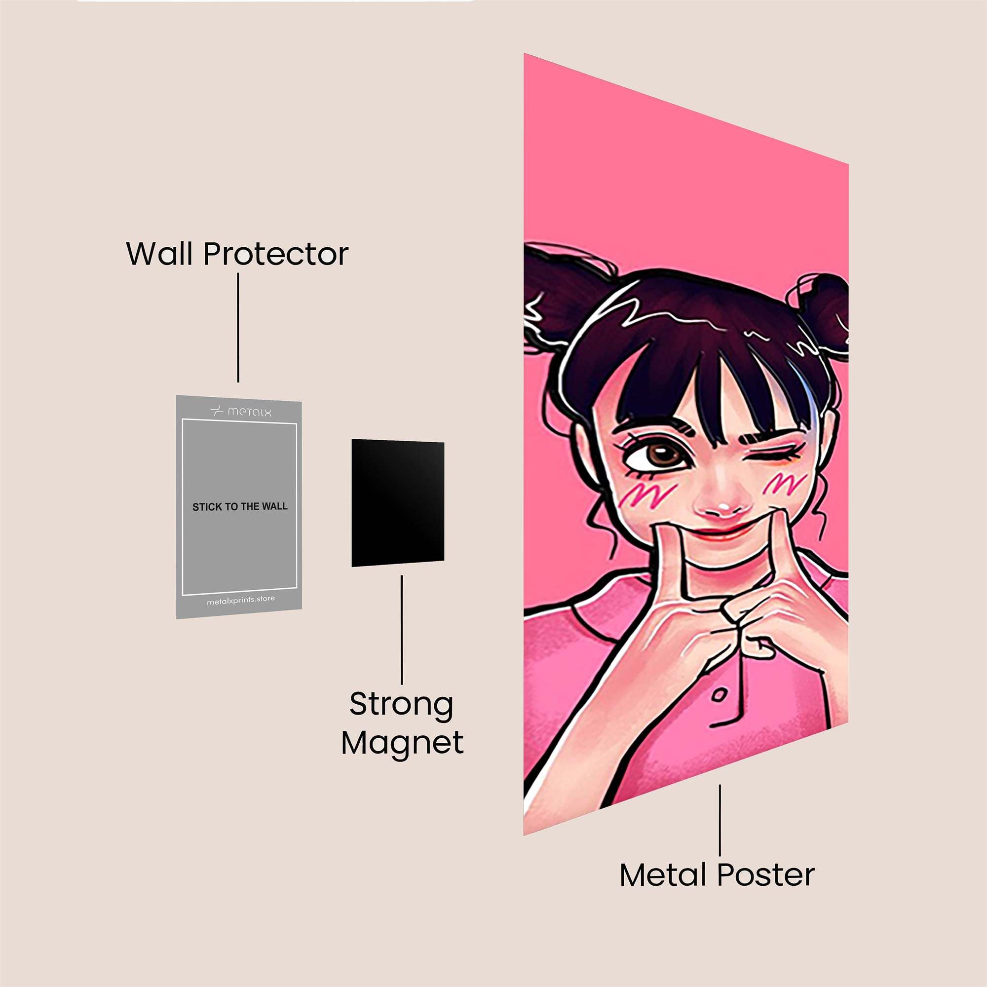 Winking Whimsy Safe Wall Magnetic / M