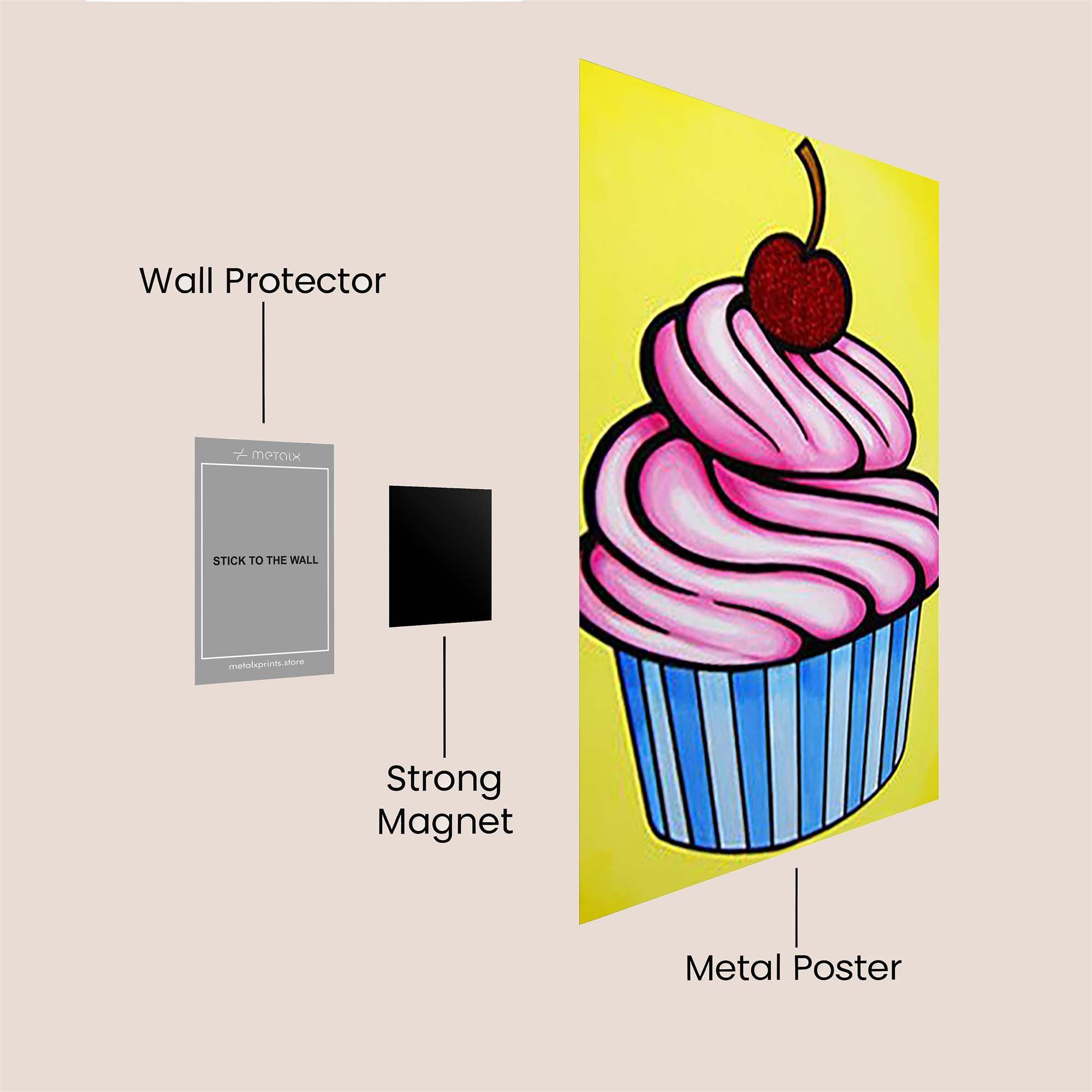 Cupcake Delight Safe Wall Magnetic / M