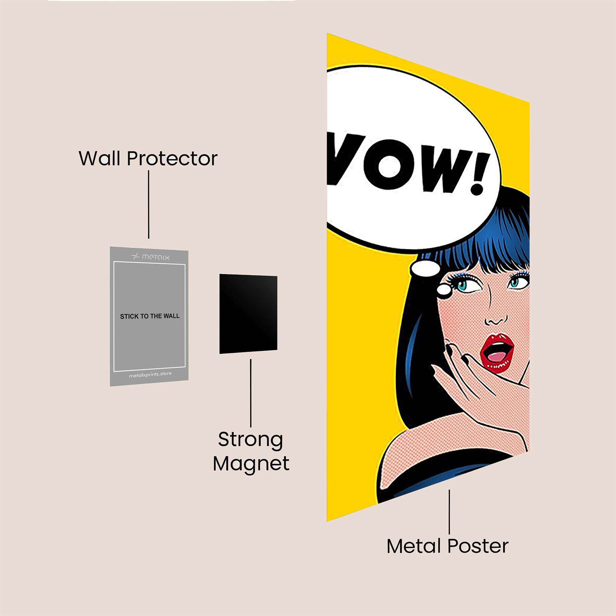 Wow! Astonished Safe Wall Magnetic / M