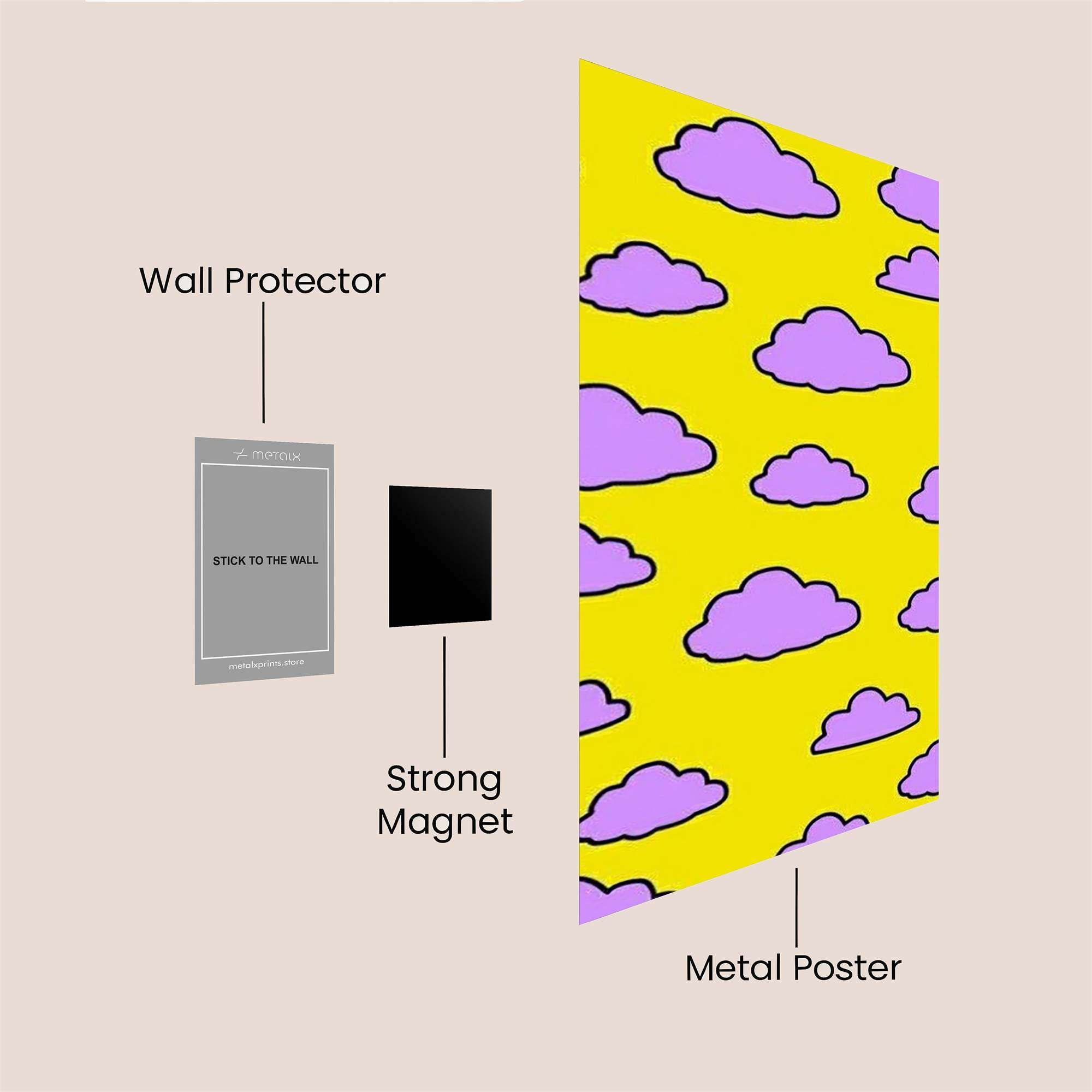Cloudy Whimsy Safe Wall Magnetic / M