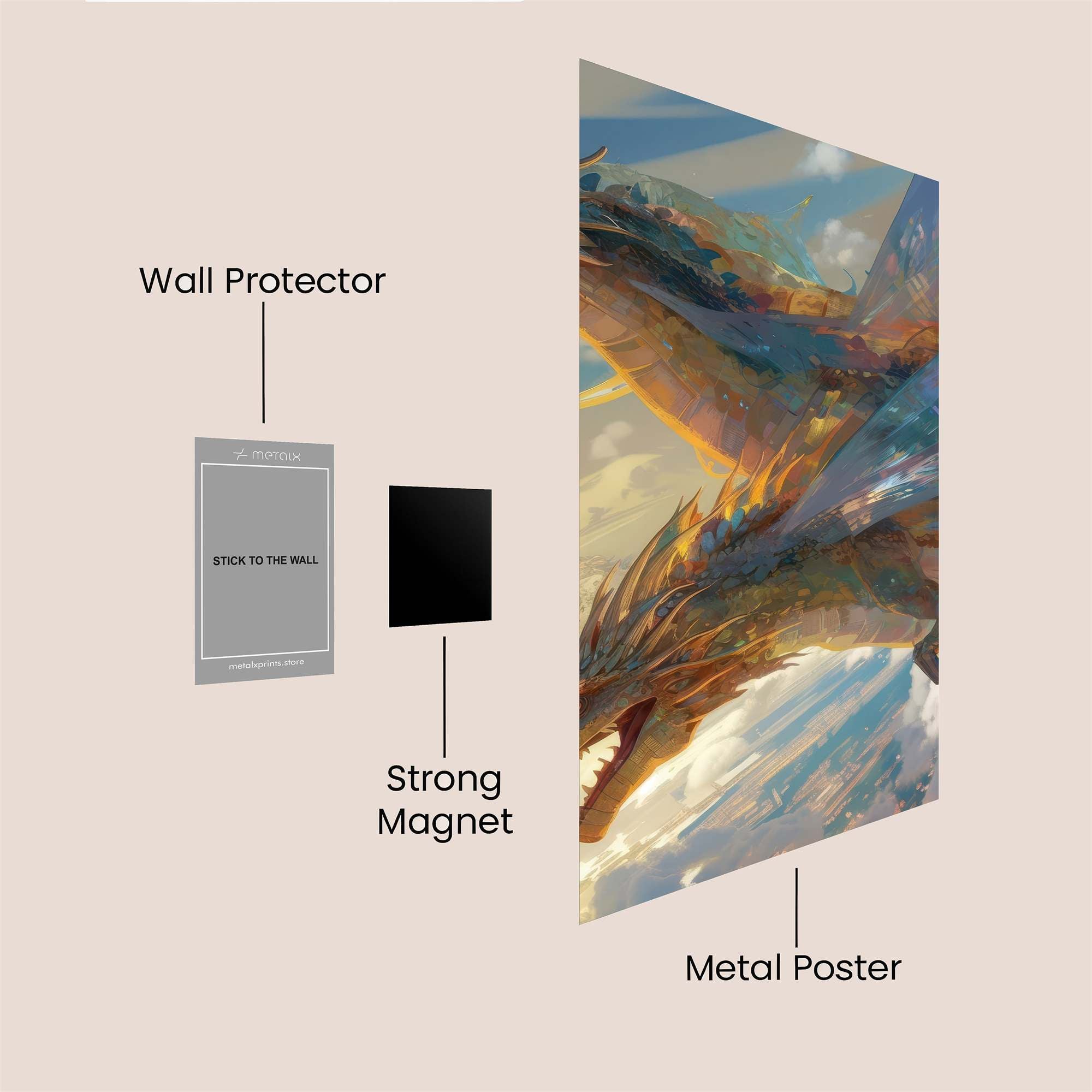 Dragons Soaring Safe Wall Magnetic / M