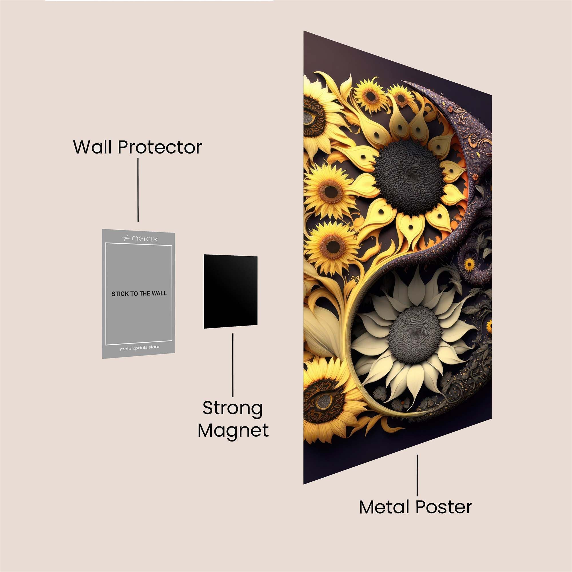Sunflower Harmony Safe Wall Magnetic / M