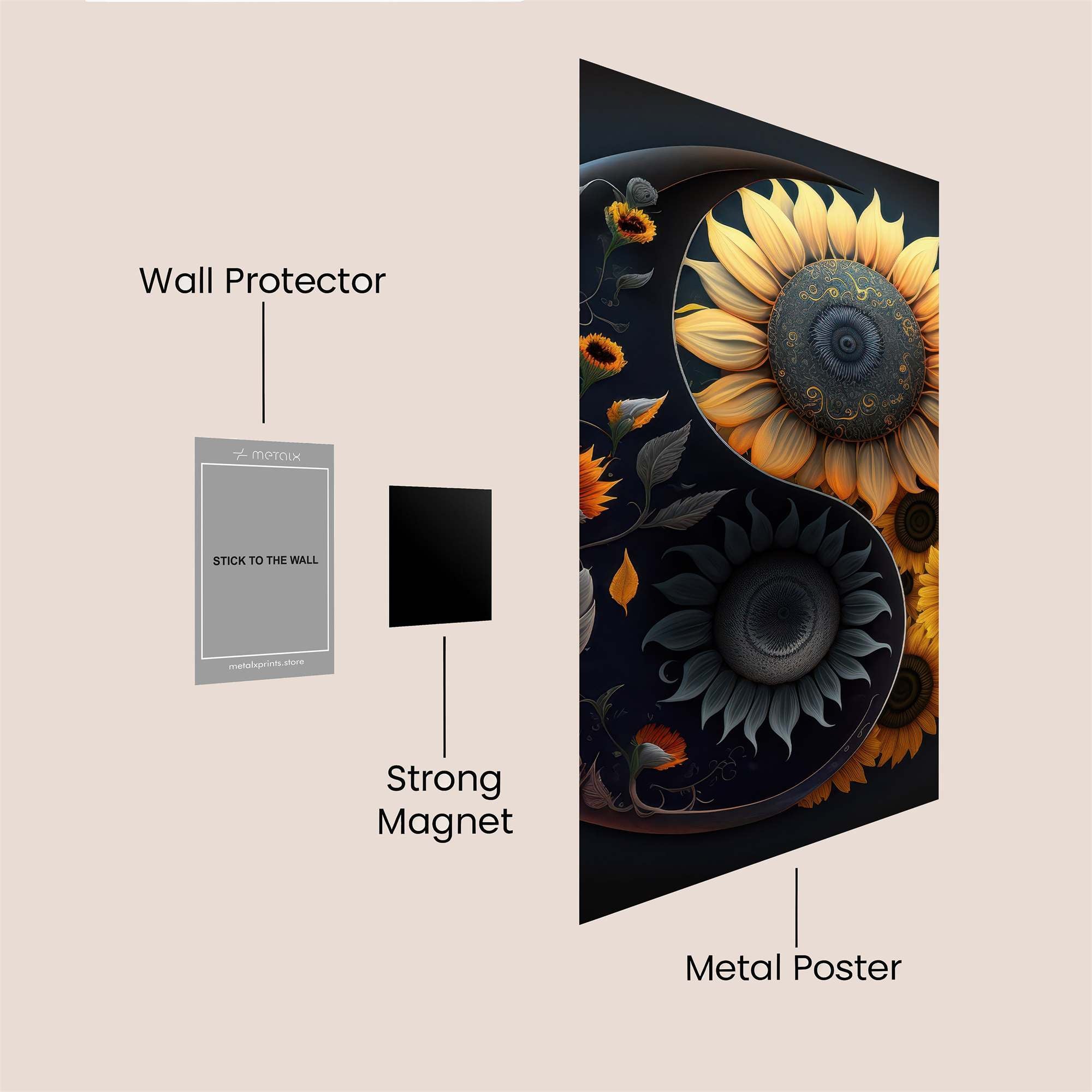 Sunflower Serenity Safe Wall Magnetic / M