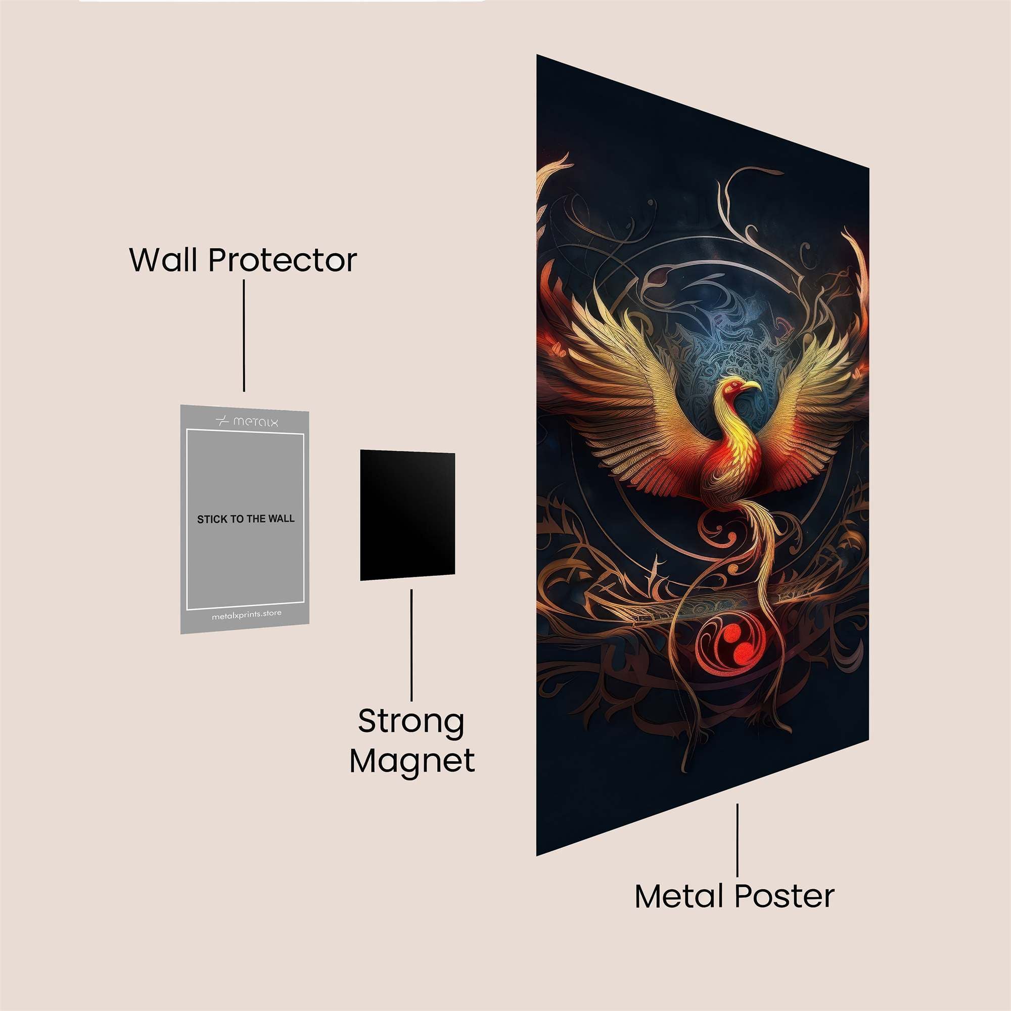Phoenix Rebirth Safe Wall Magnetic / M