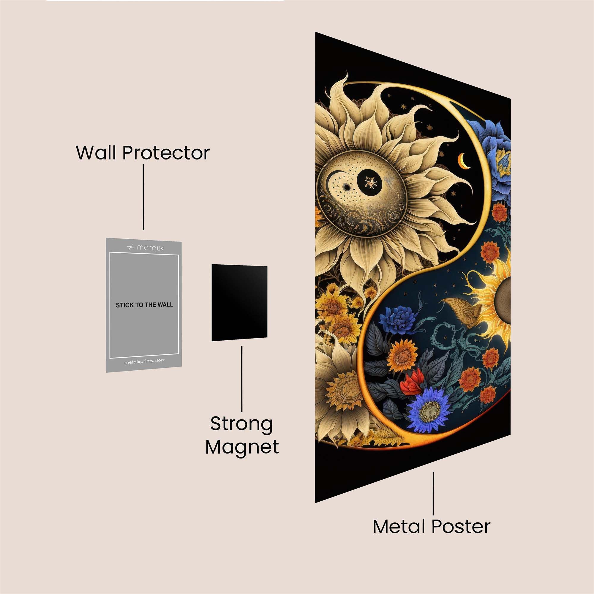 Sunflower Serenity Safe Wall Magnetic / M