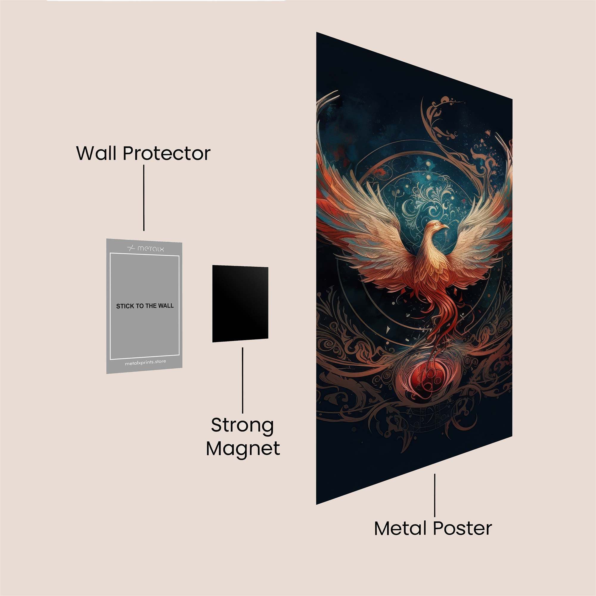 Phoenix Rebirth Safe Wall Magnetic / M
