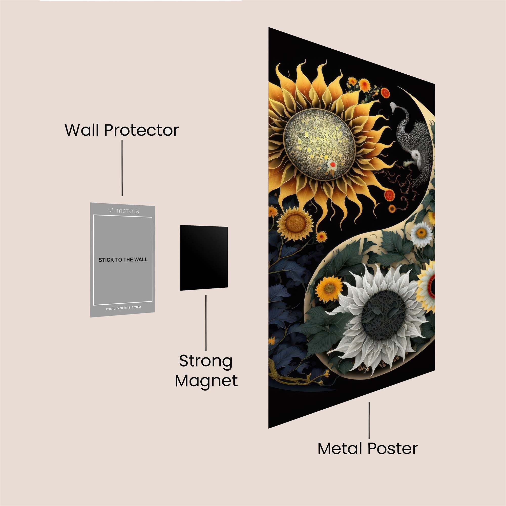 Sunflower Serenity Safe Wall Magnetic / M