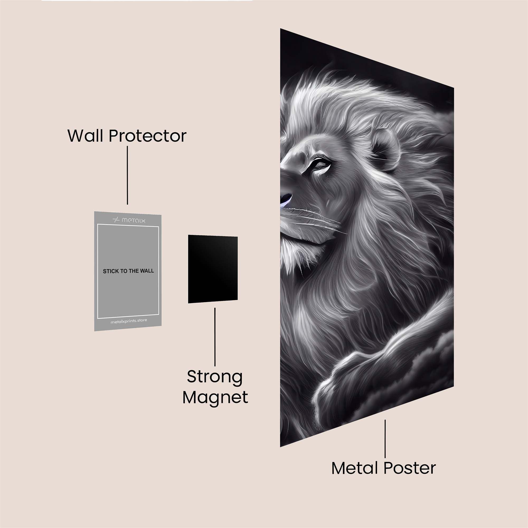 Lion Majestic Safe Wall Magnetic / M