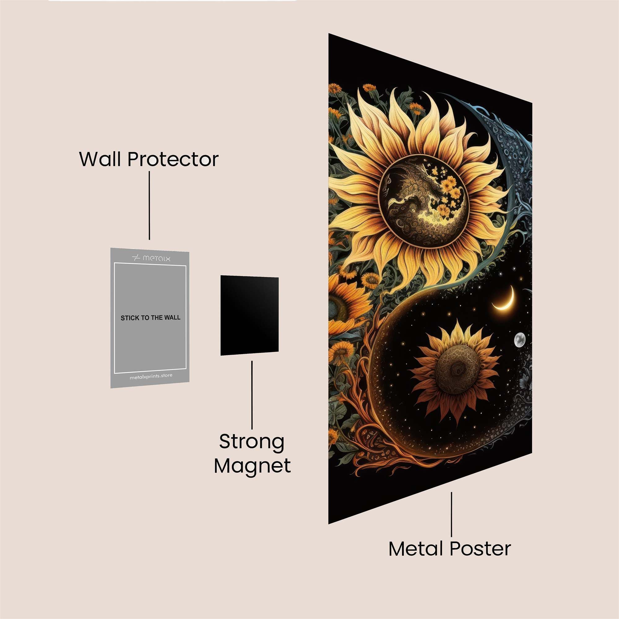 Sunflower Serenity Safe Wall Magnetic / M