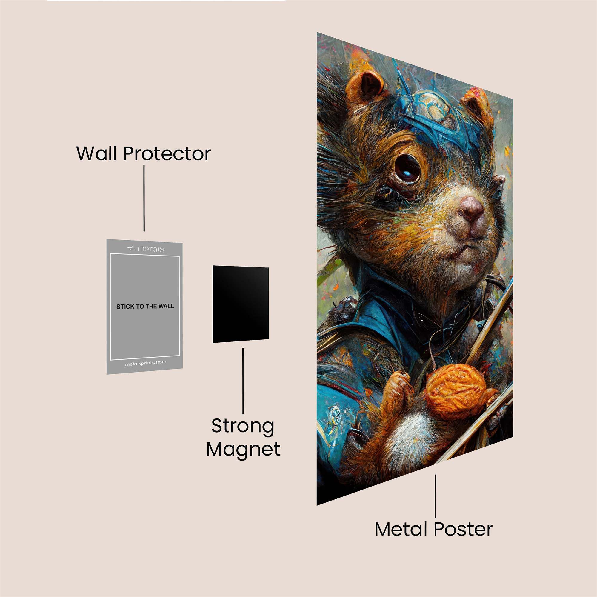 Artist Squirrel Safe Wall Magnetic / M