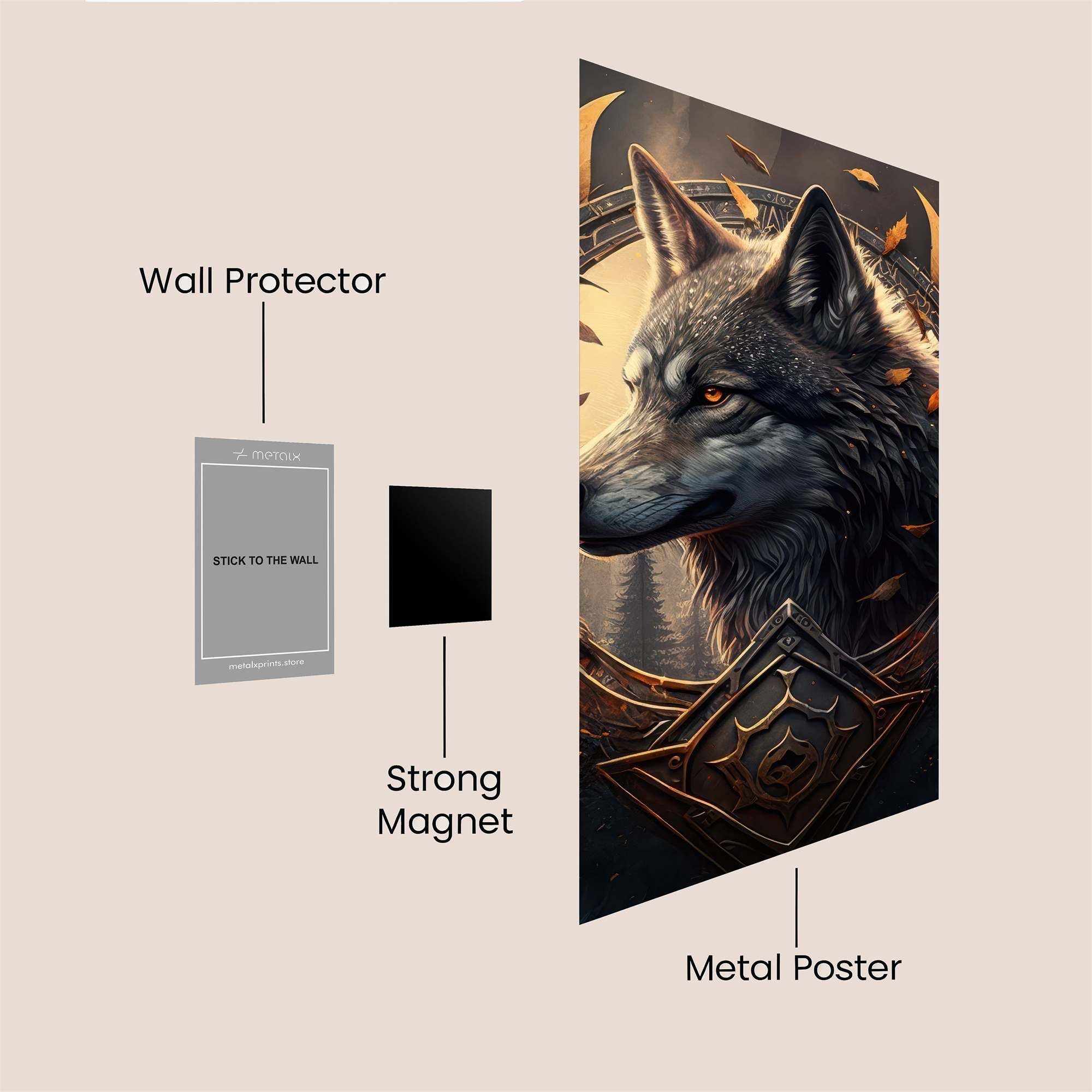 Wolf Majesty Safe Wall Magnetic / M