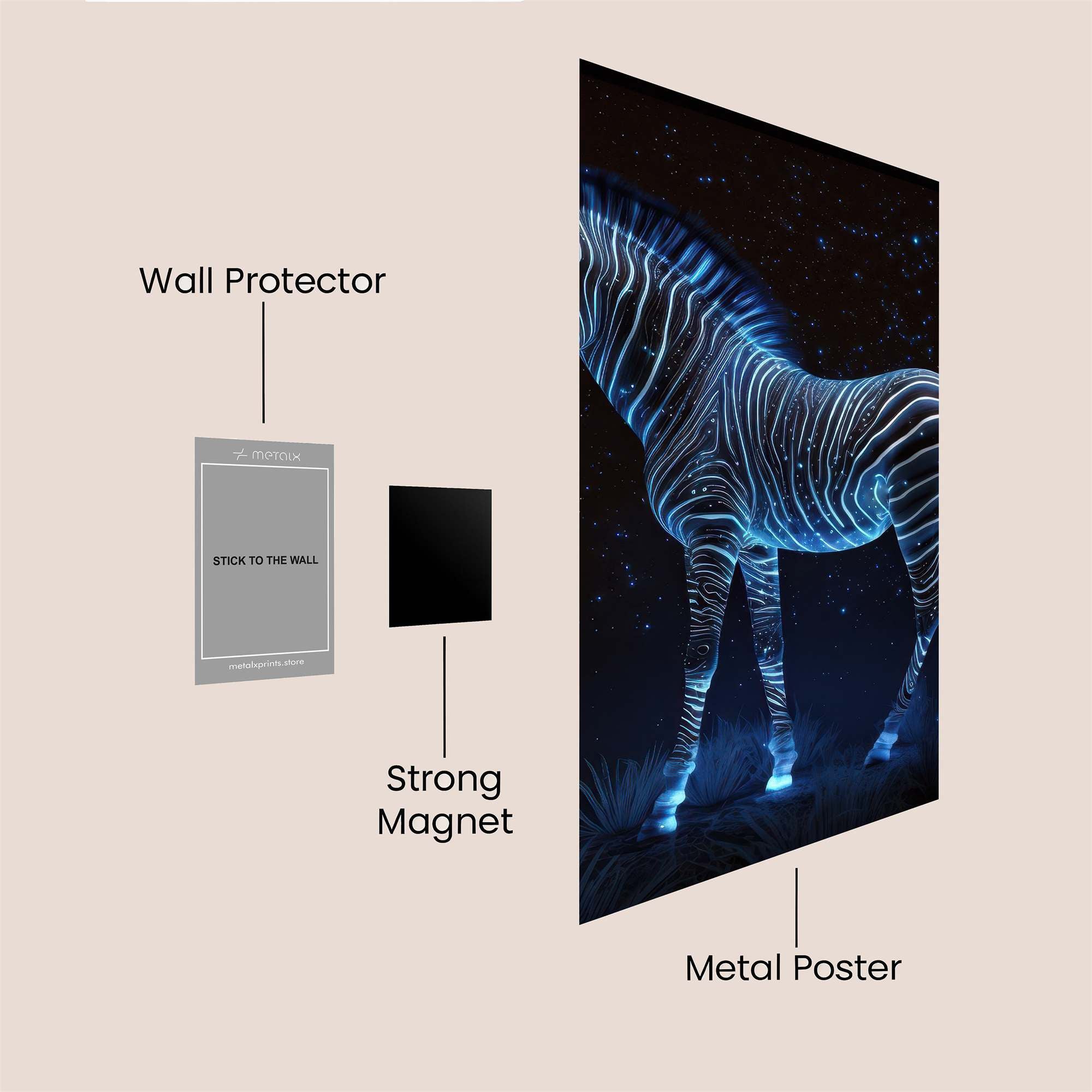 Zebra Cosmic Safe Wall Magnetic / M