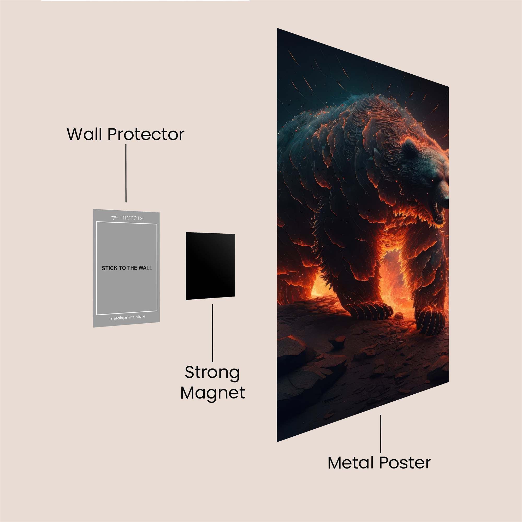 Lava Bear Safe Wall Magnetic / M