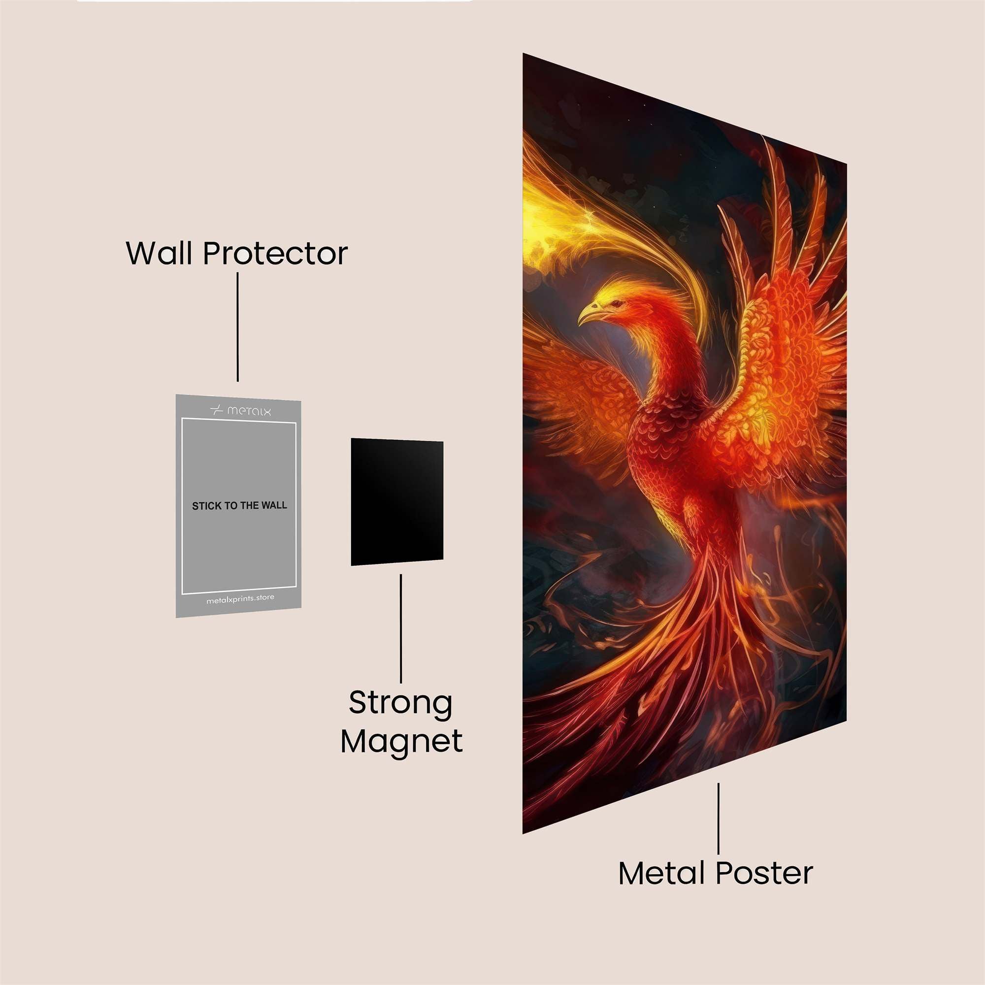 Phoenix Blaze Safe Wall Magnetic / M