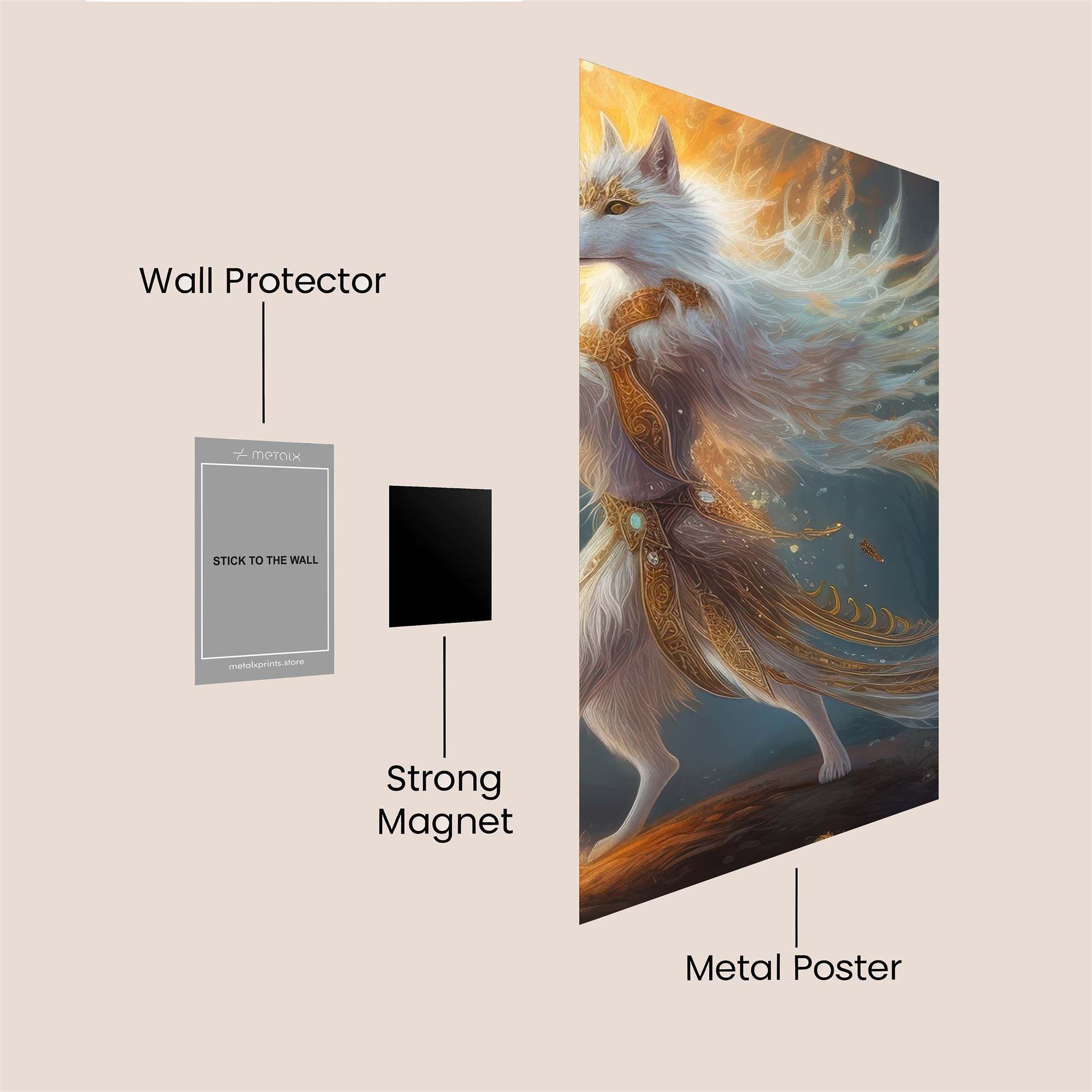 Luminous Wolf Safe Wall Magnetic / M