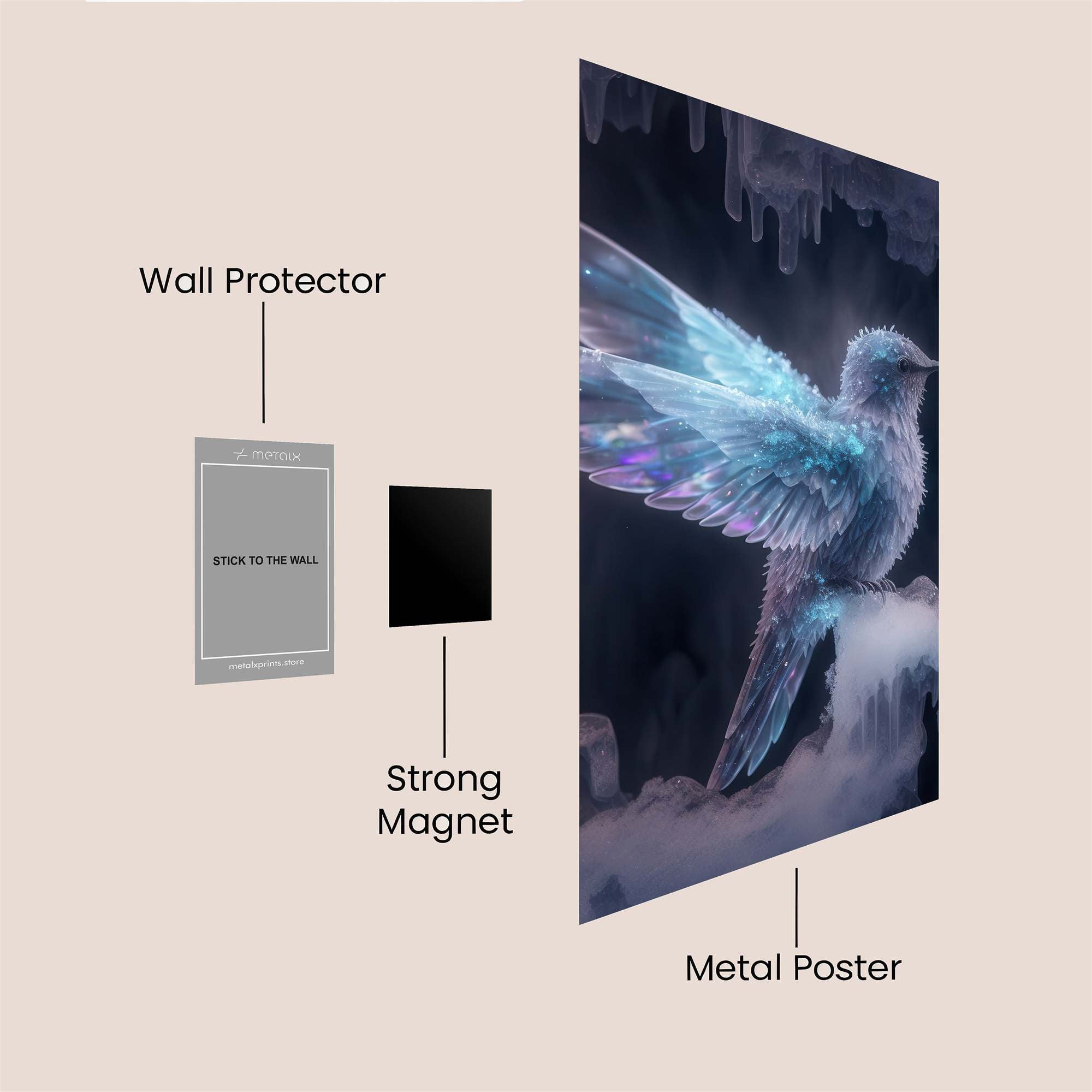 Frost Hummingbird Safe Wall Magnetic / M