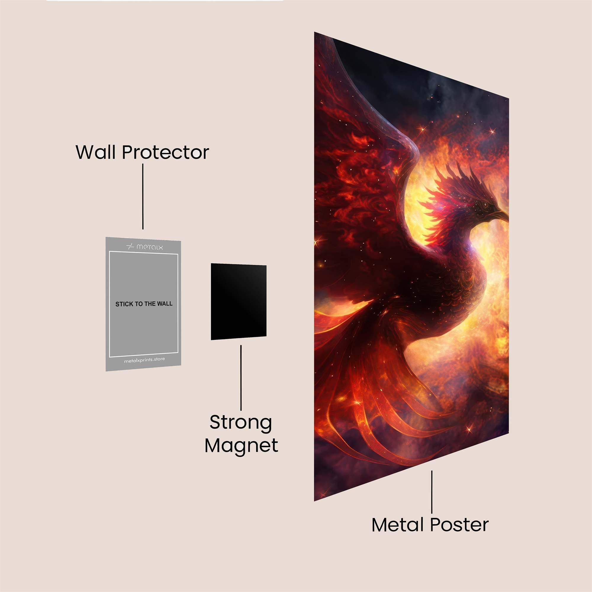 Phoenix Blaze Safe Wall Magnetic / M