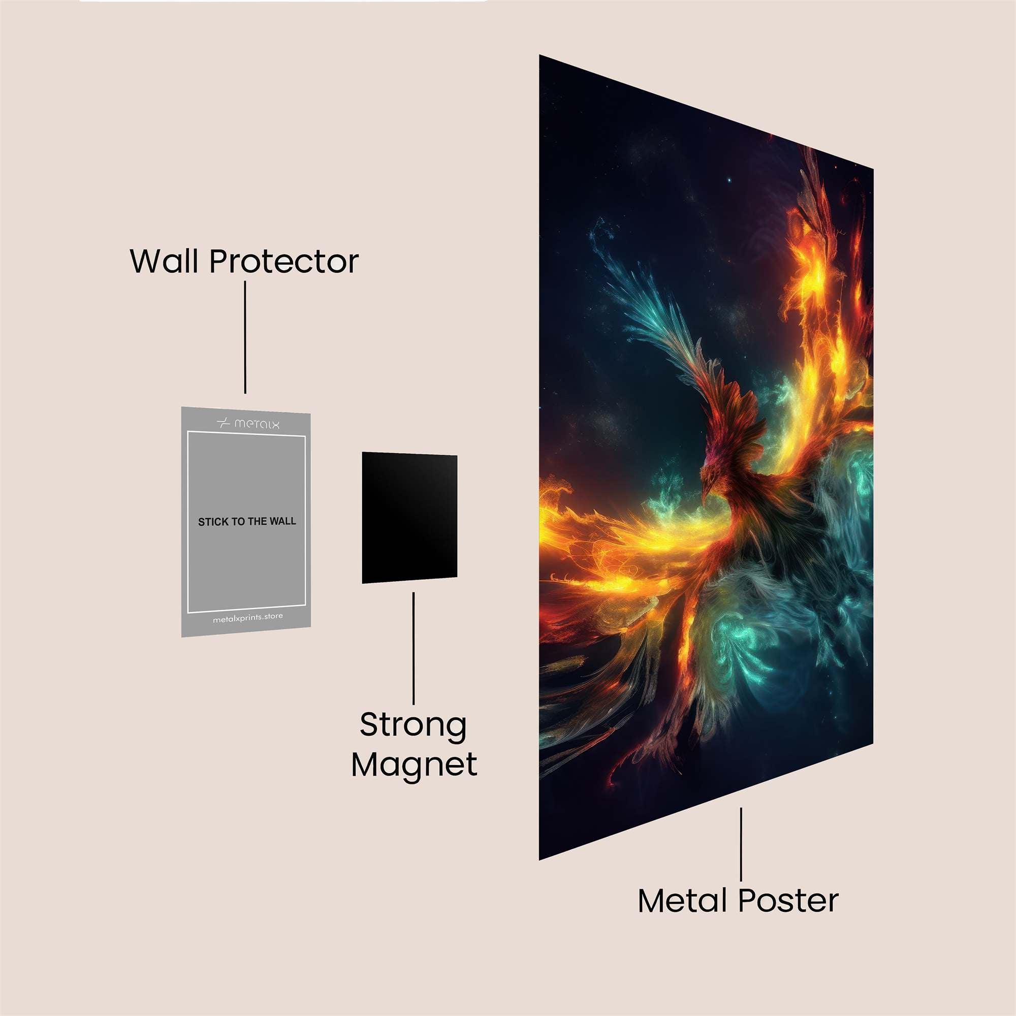 Phoenix Rebirth Safe Wall Magnetic / M