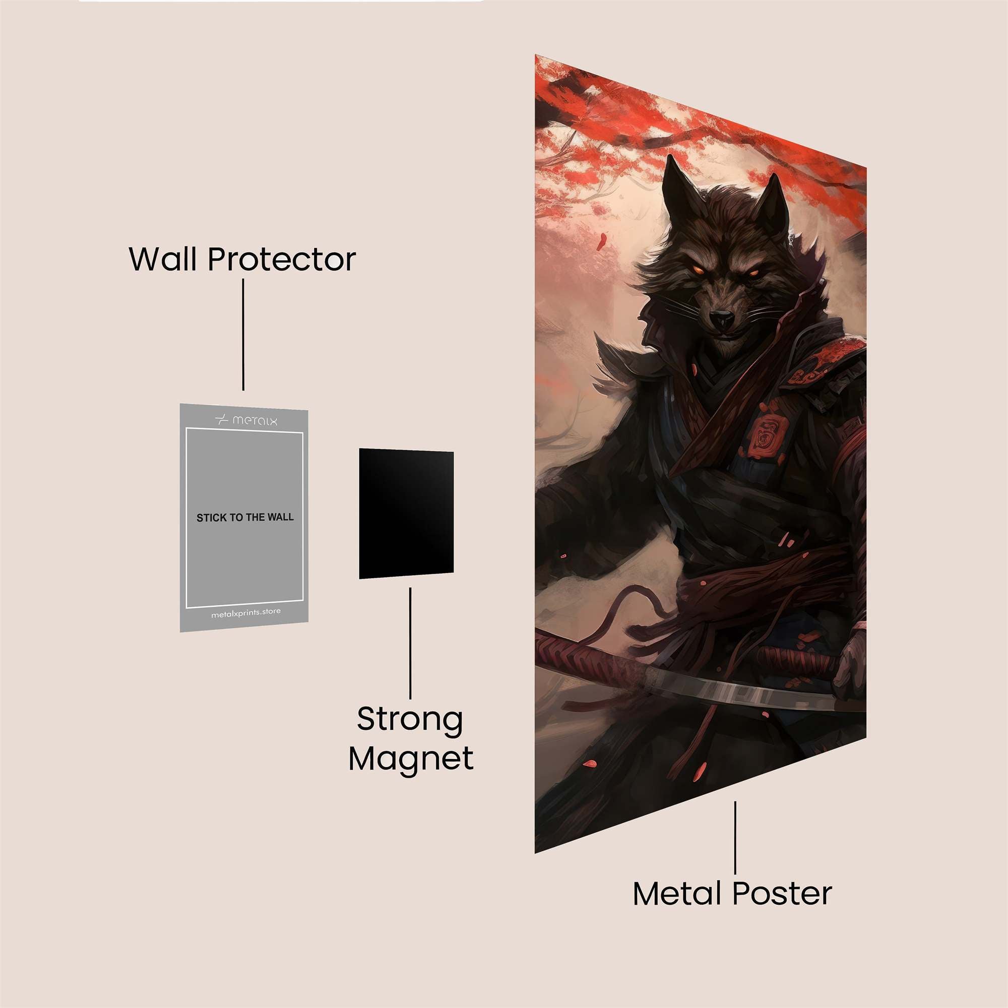 Wolf Samurai Safe Wall Magnetic / M