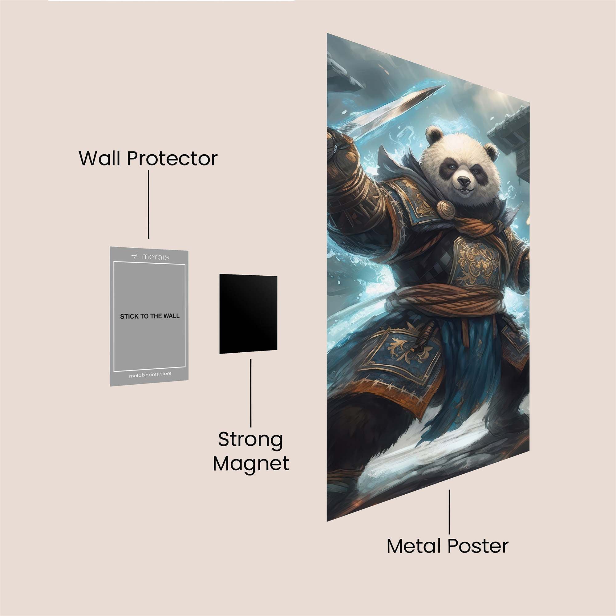 Panda Warrior Safe Wall Magnetic / M