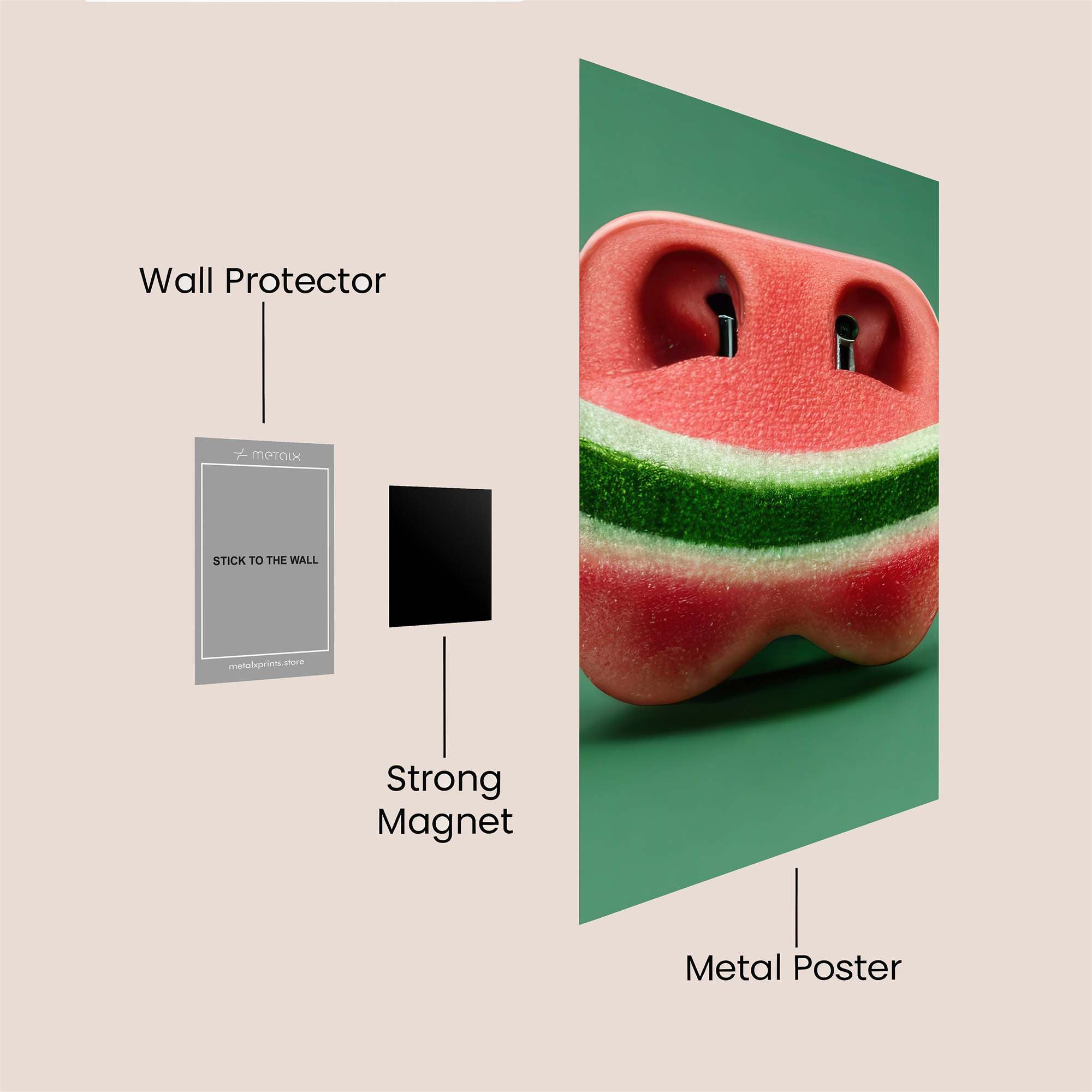 Watermelon Whimsy Safe Wall Magnetic / M