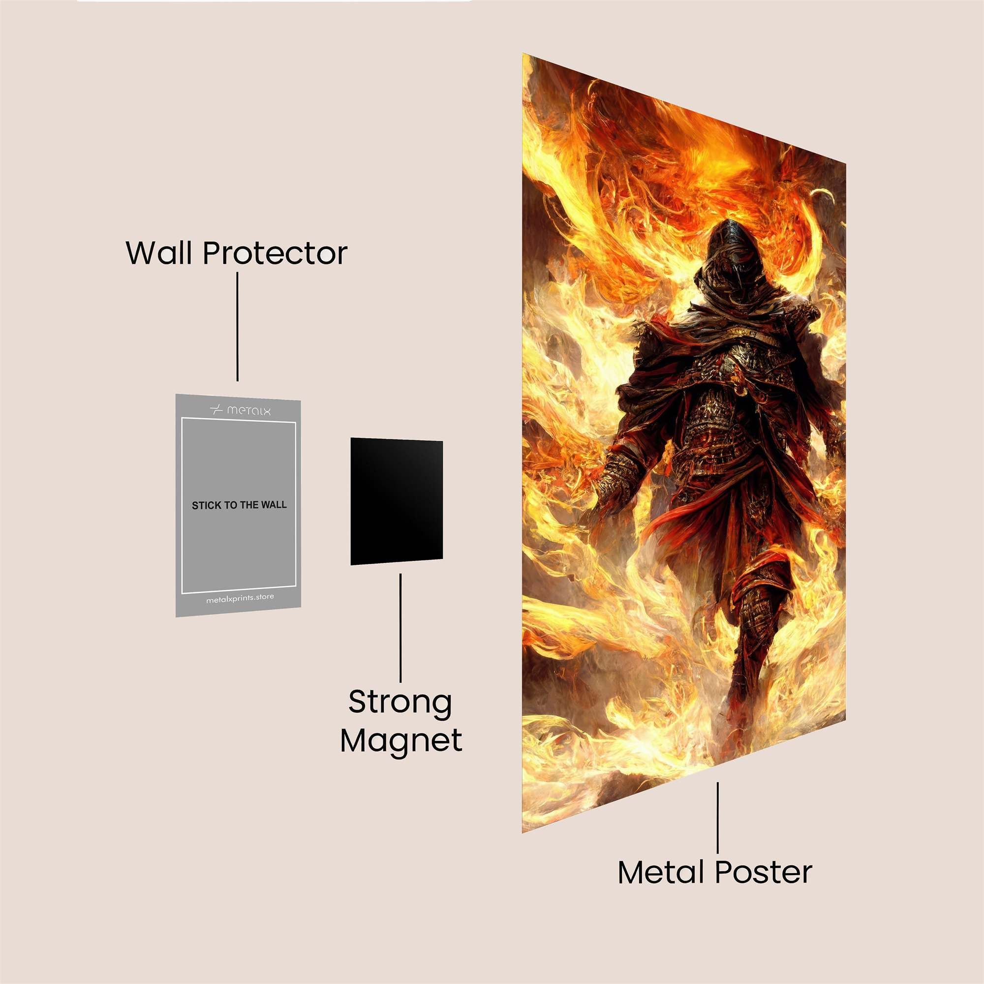 Inferno Warrior Safe Wall Magnetic / M