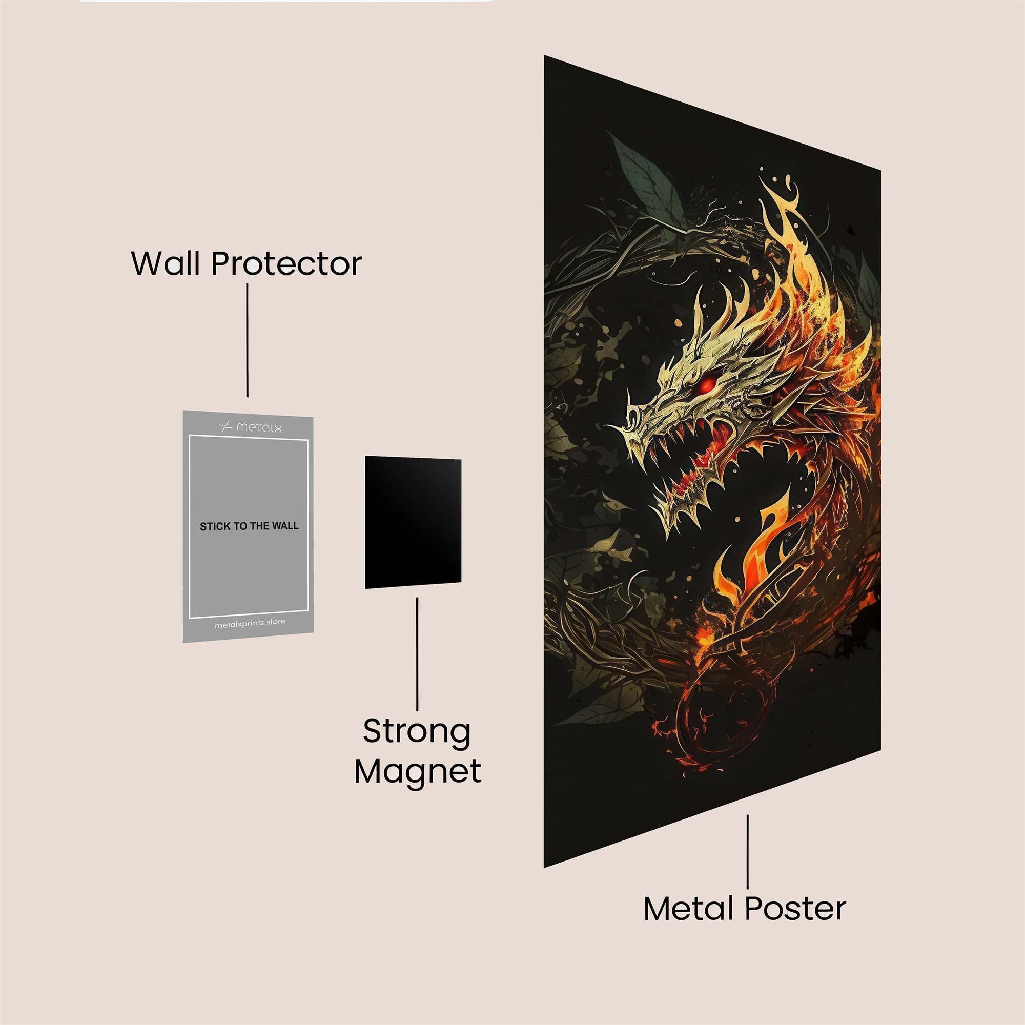 Dragon Blaze Safe Wall Magnetic / M