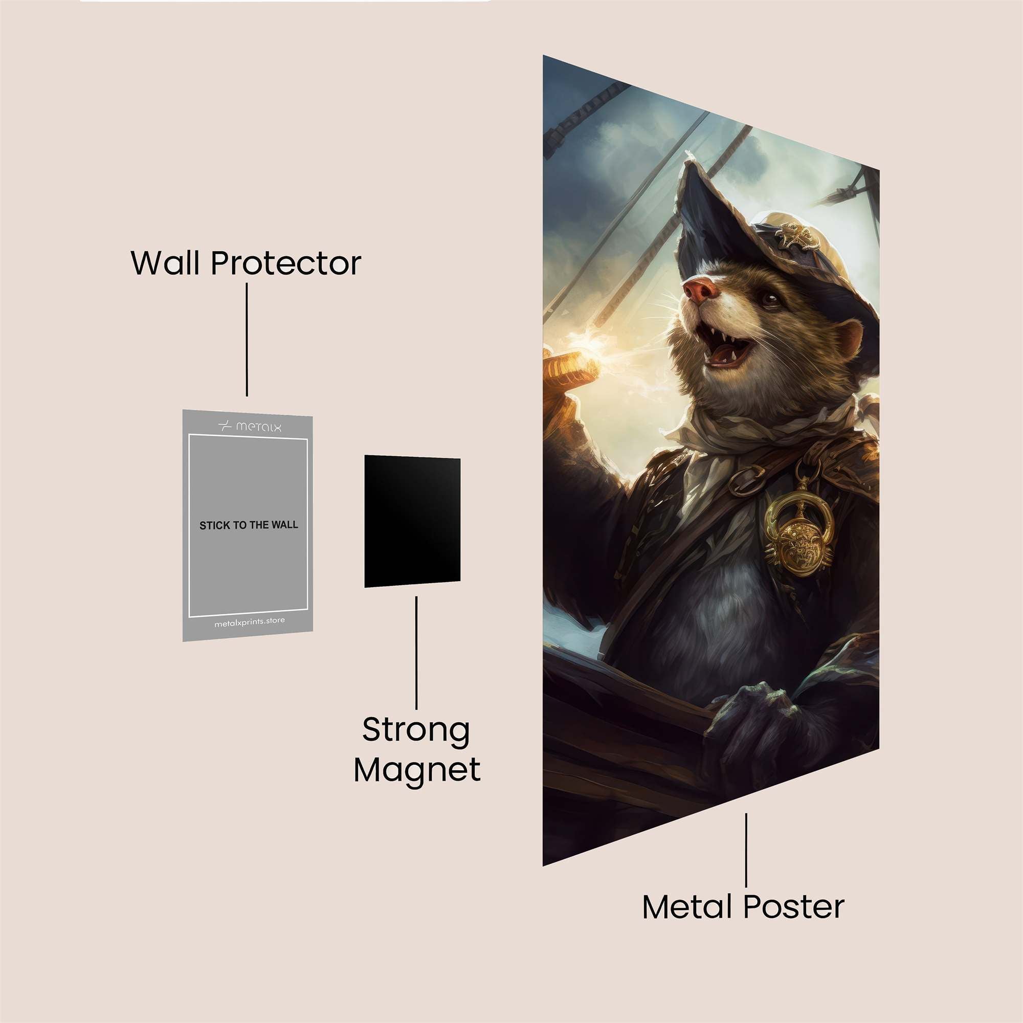 Captain Whiskers Safe Wall Magnetic / M