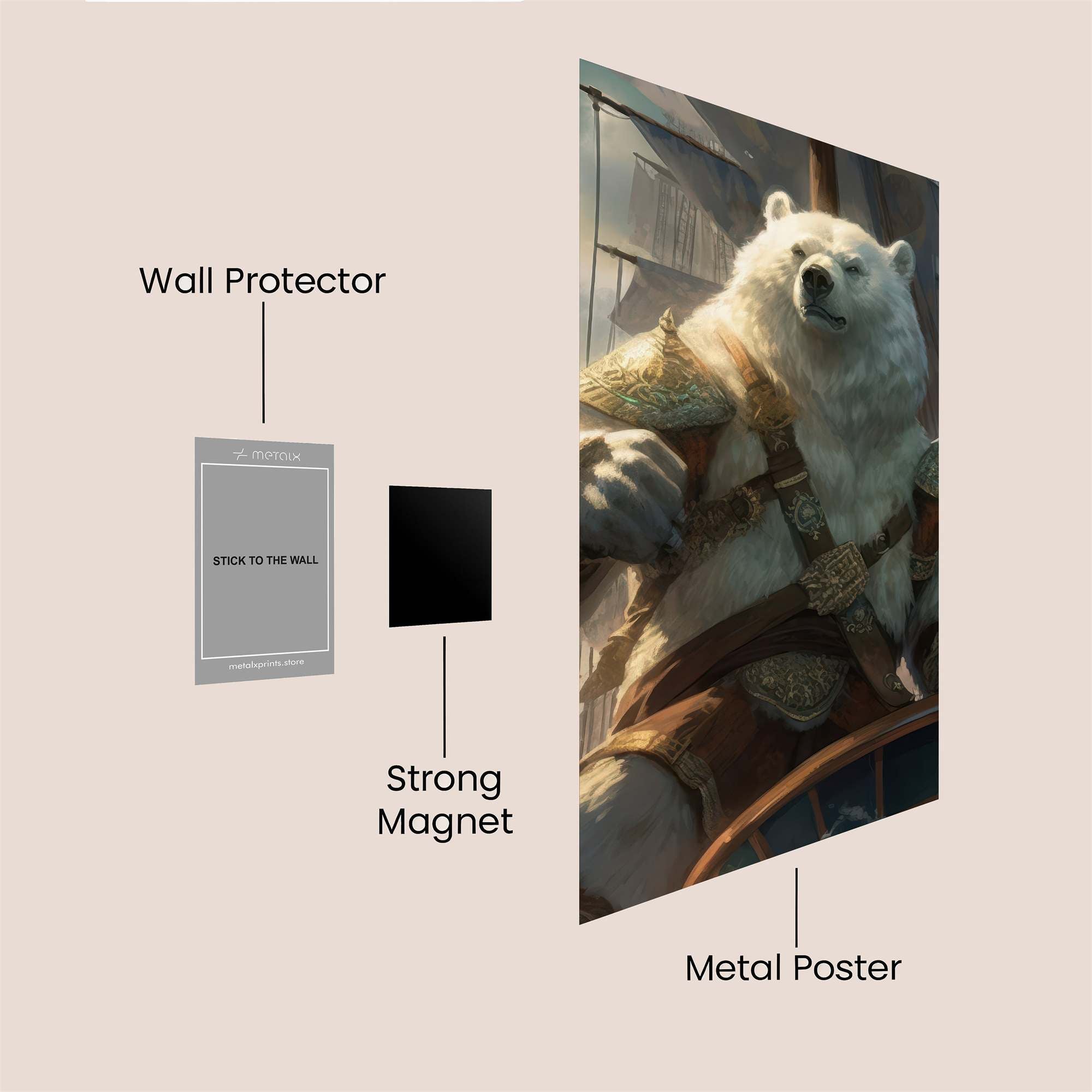 Bear Captain Safe Wall Magnetic / M