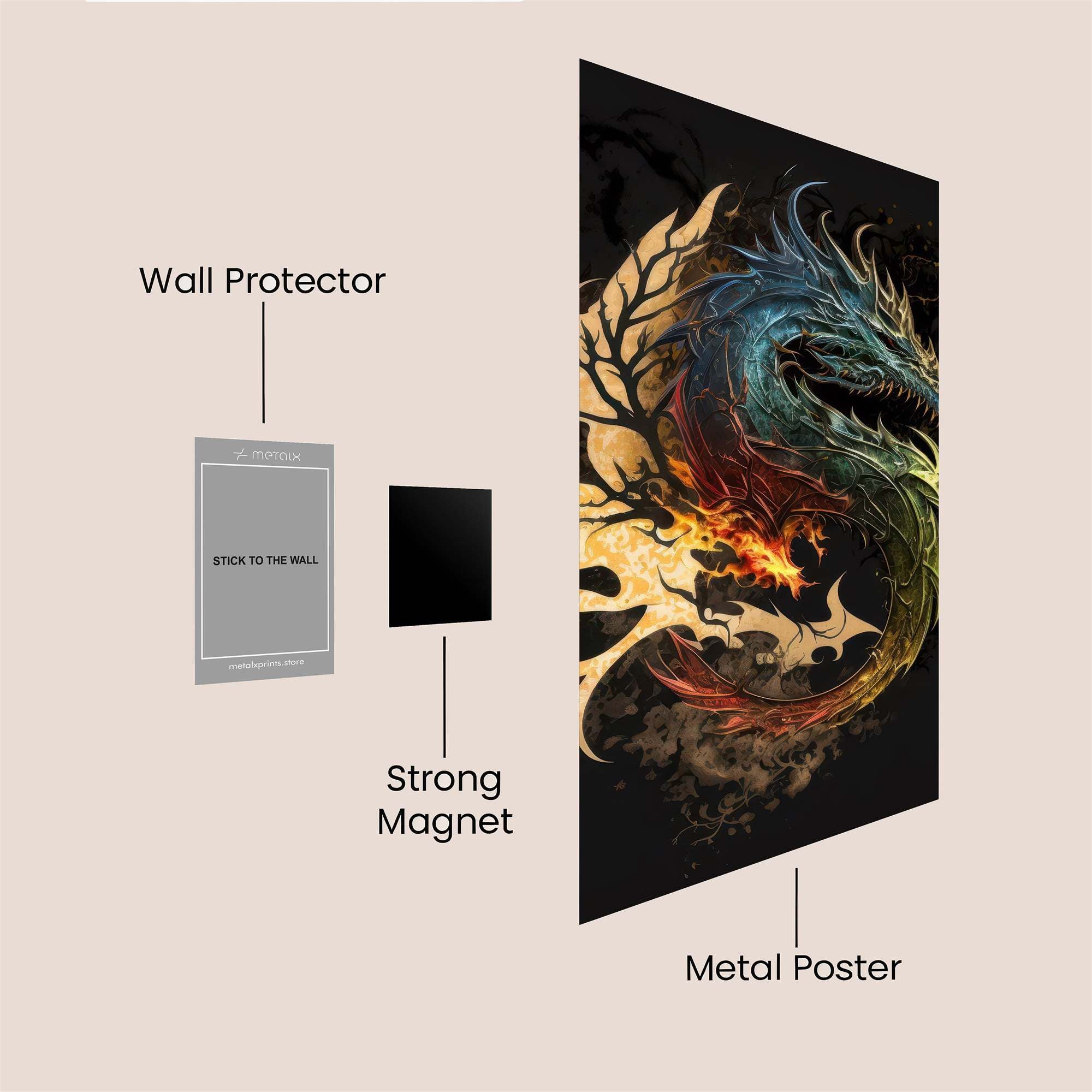 Dragon Blaze Safe Wall Magnetic / M