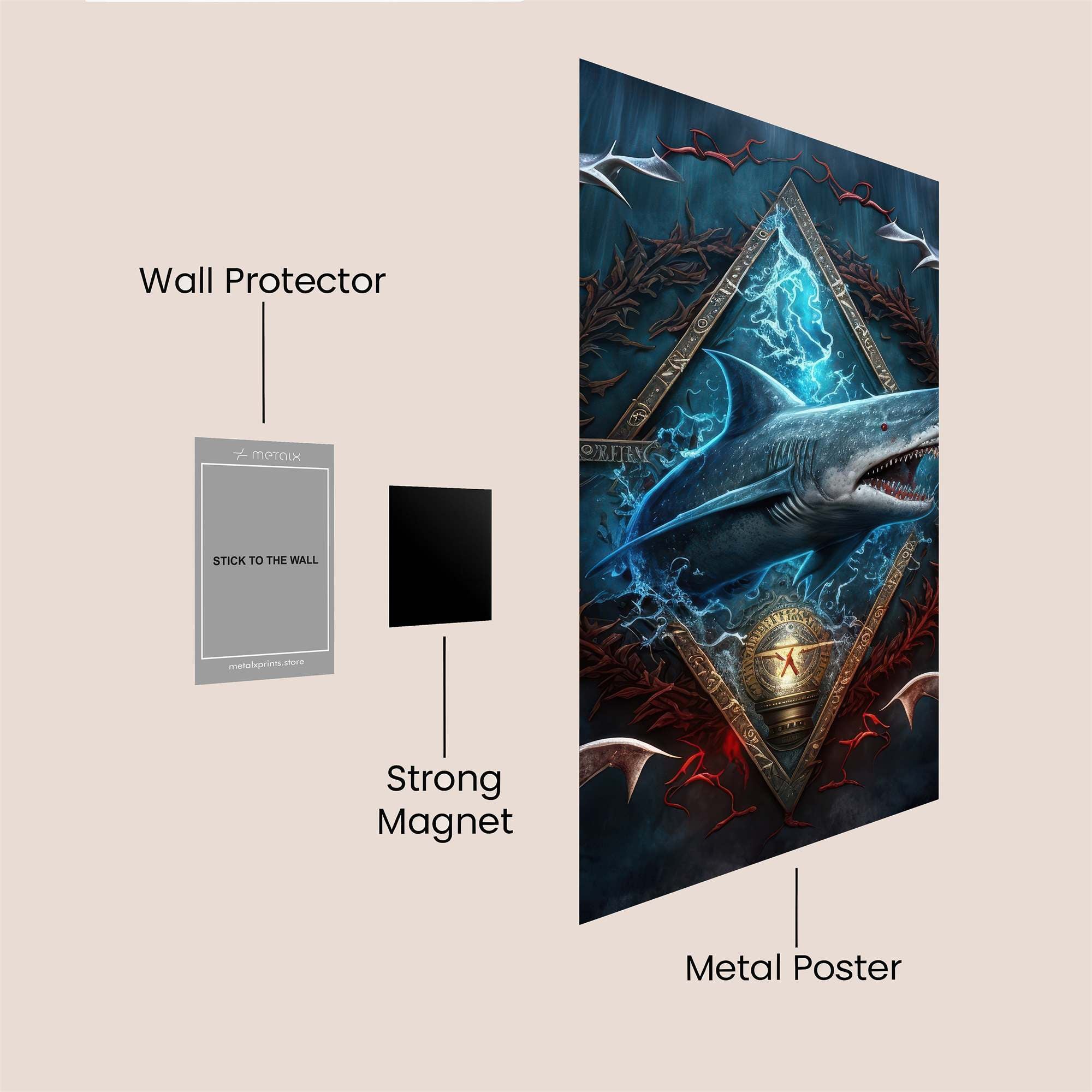 Shark Menace Safe Wall Magnetic / M